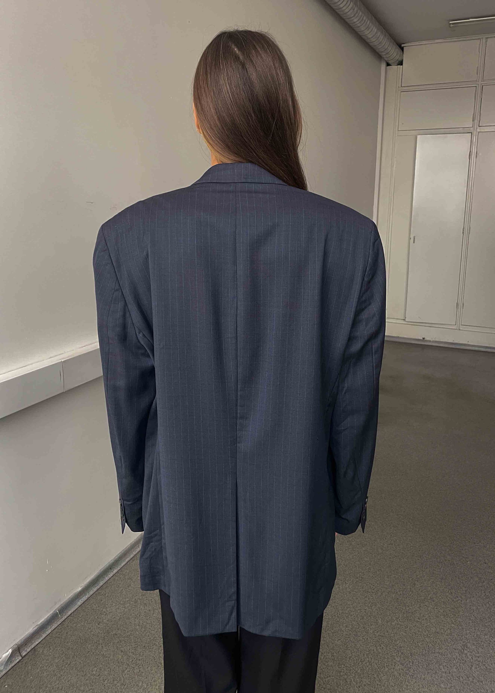 Vintage Blue Pinstripe Oversized Blazer Chaps by RALPH LAUREN