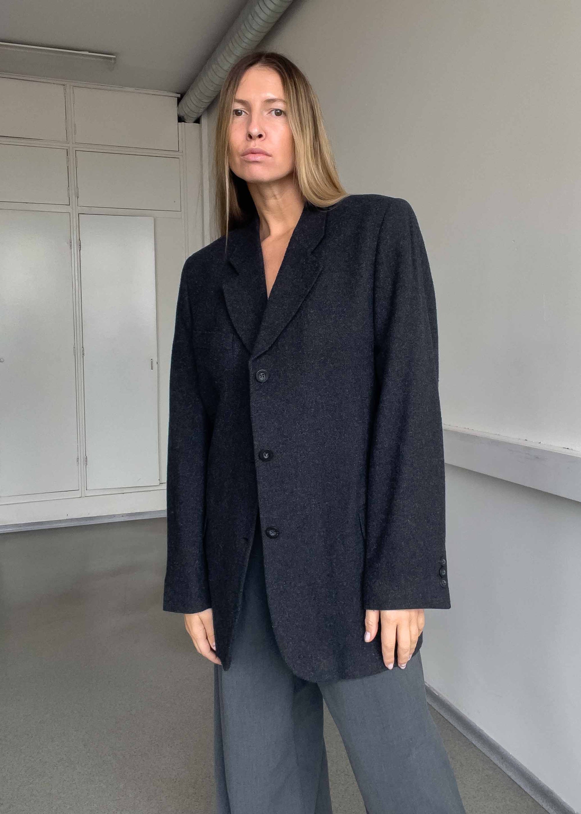Vintage Grey Oversized Blazer