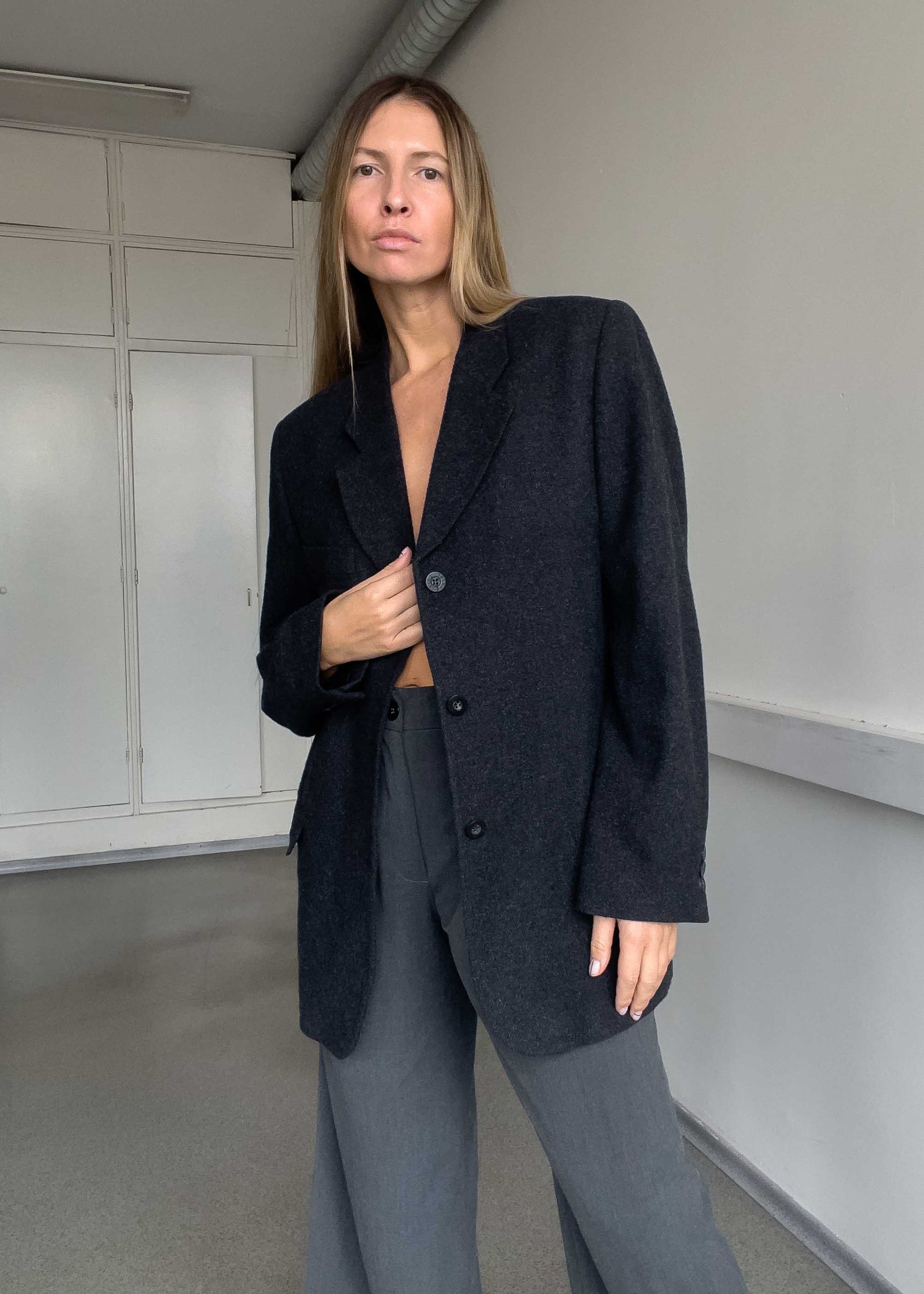 Vintage Grey Oversized Blazer
