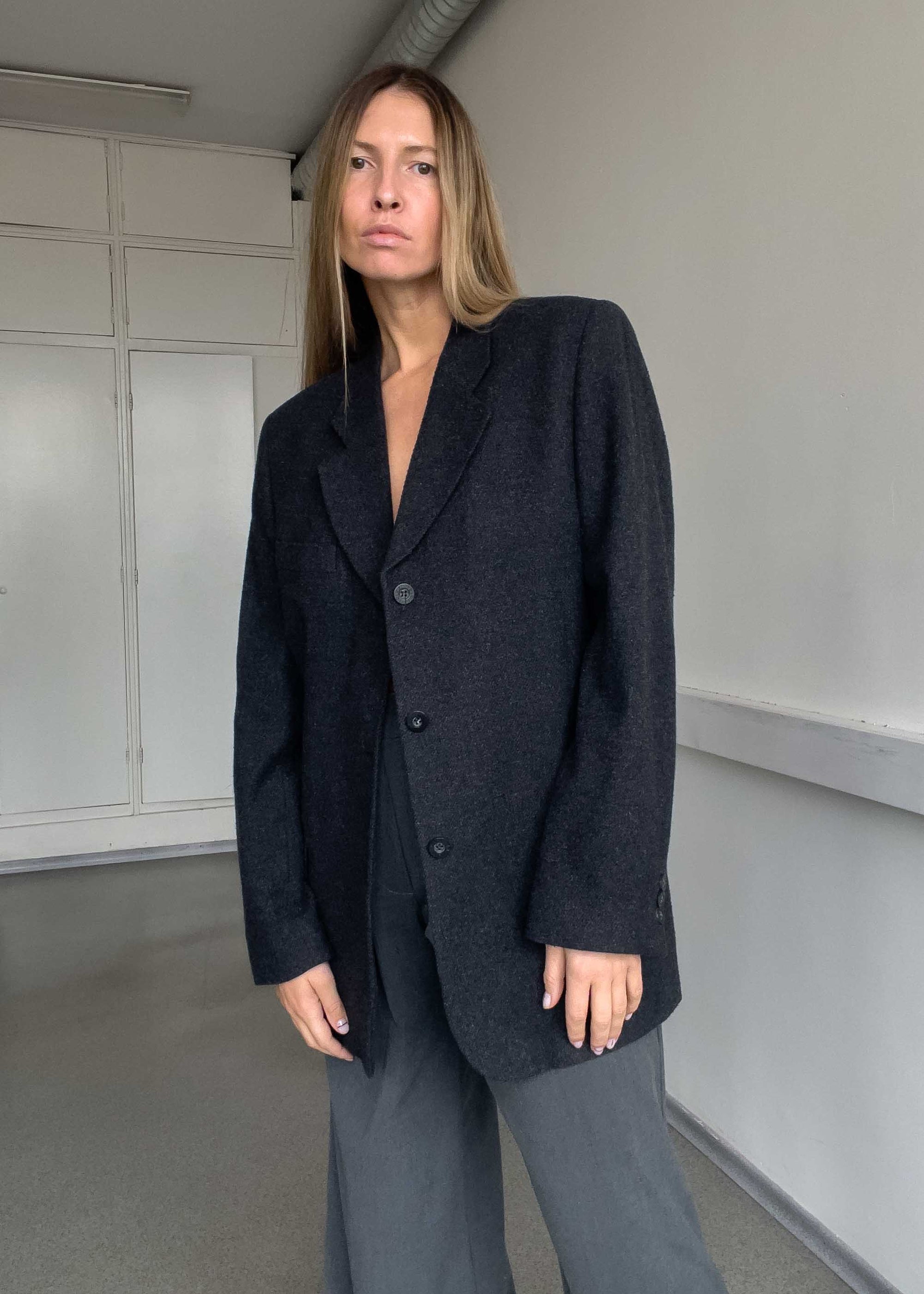 Vintage Grey Oversized Blazer