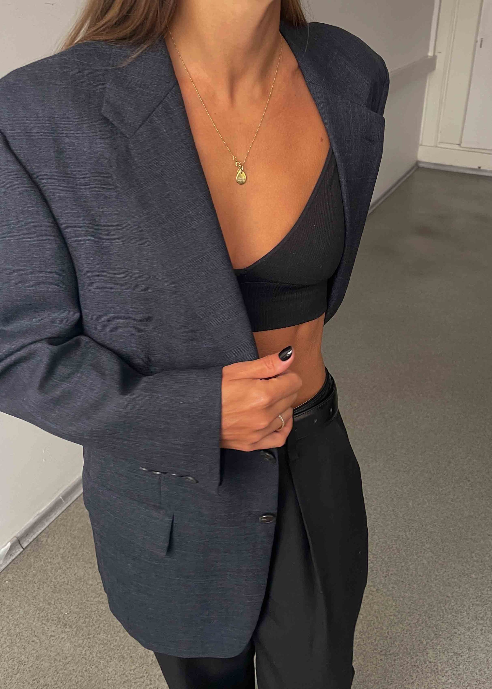 Vintage Dark Grey Paterned Oversized Blazer Chaps by RALPH LAUREN