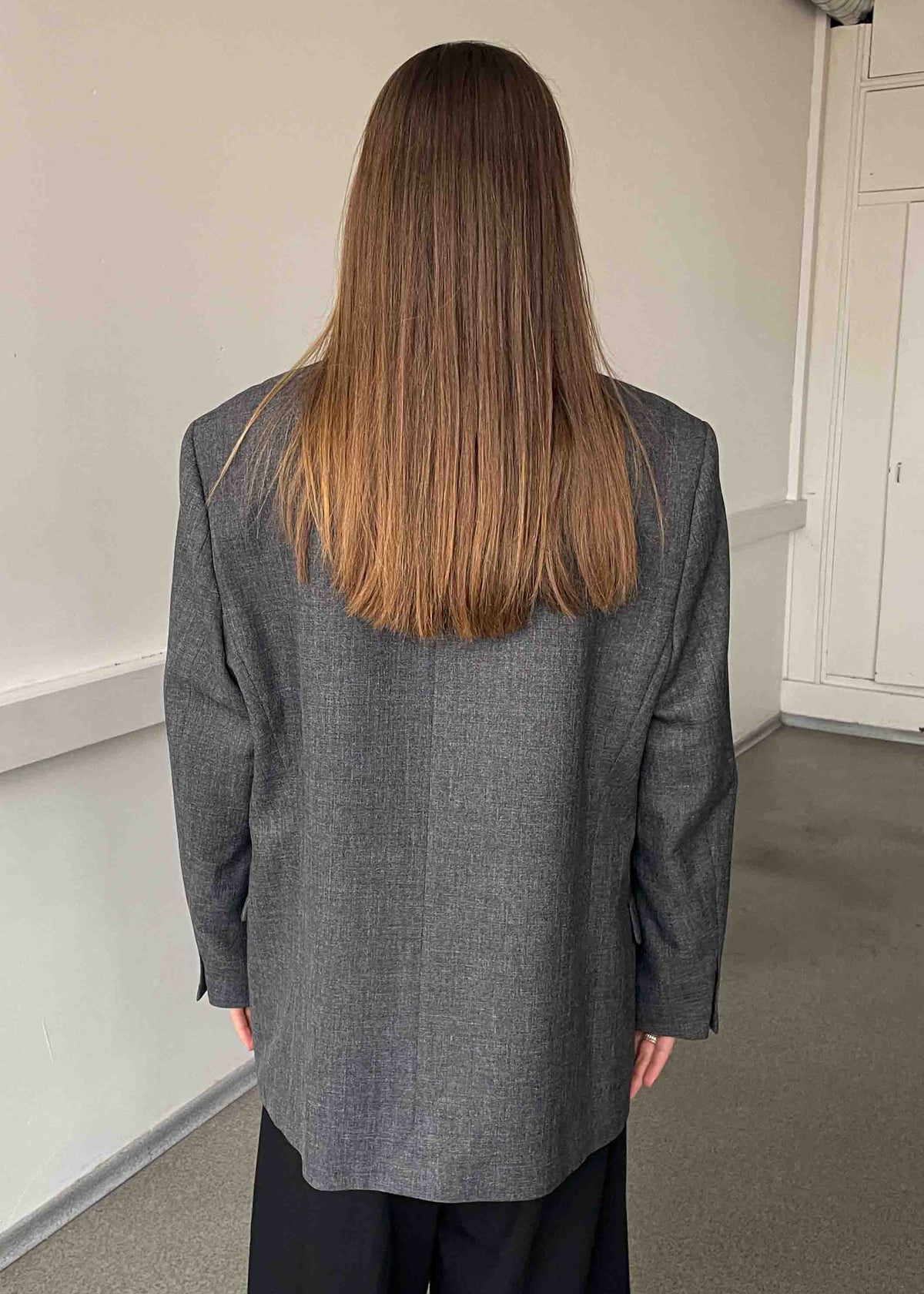 Vintage Grey Patterned Oversized Blazer by BATISTINI