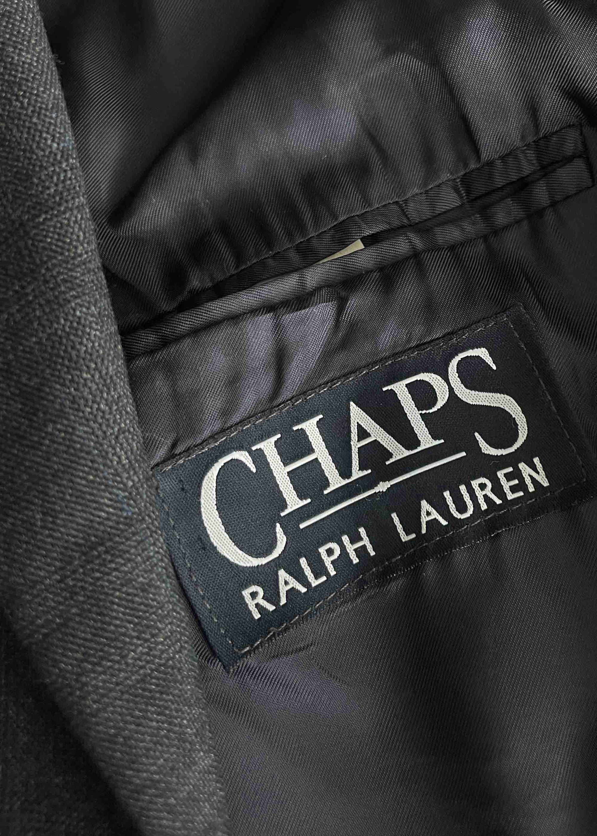 Vintage Dark Grey Paterned Oversized Blazer Chaps by RALPH LAUREN