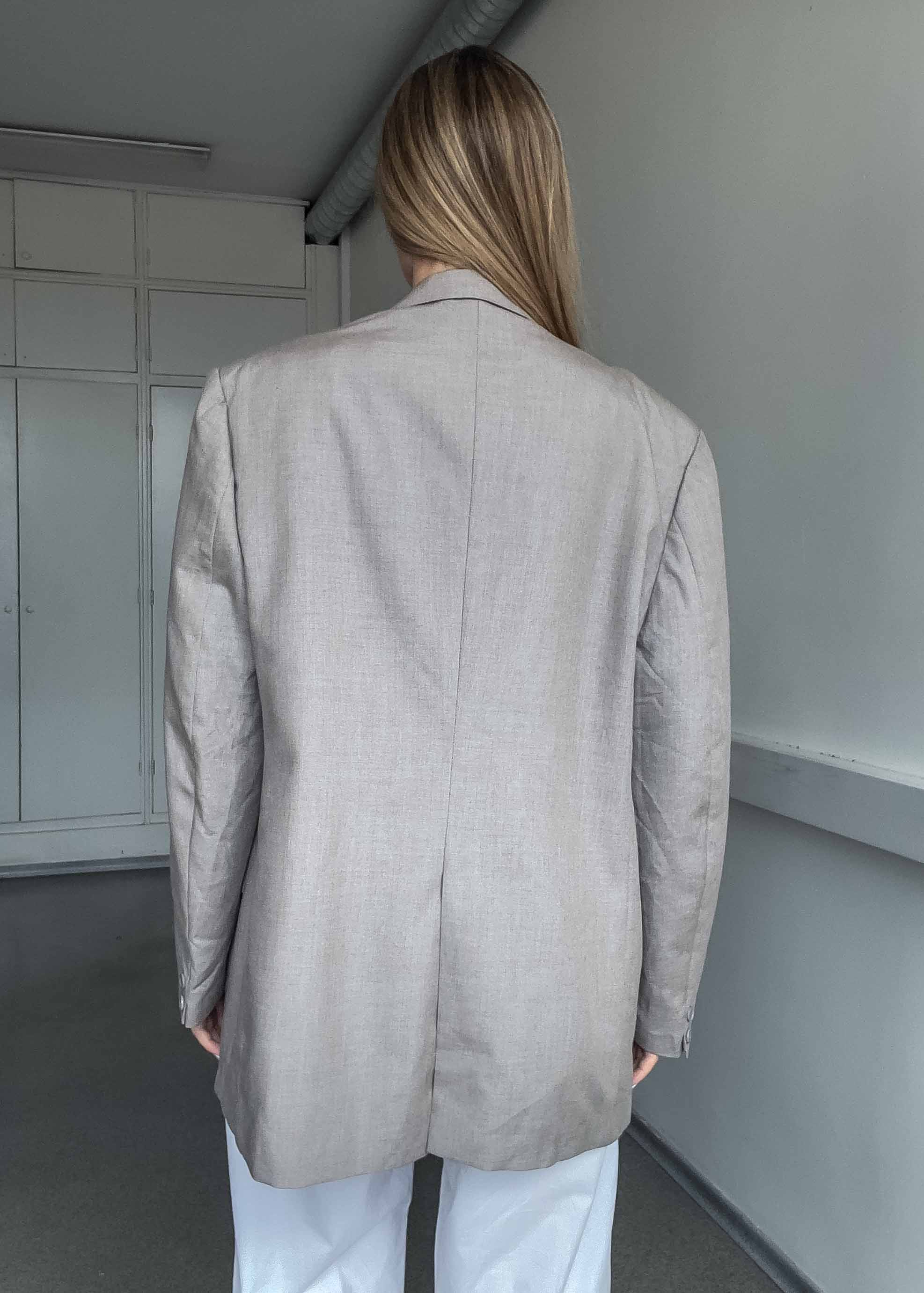 Vintage Warm Grey Oversized Blazer