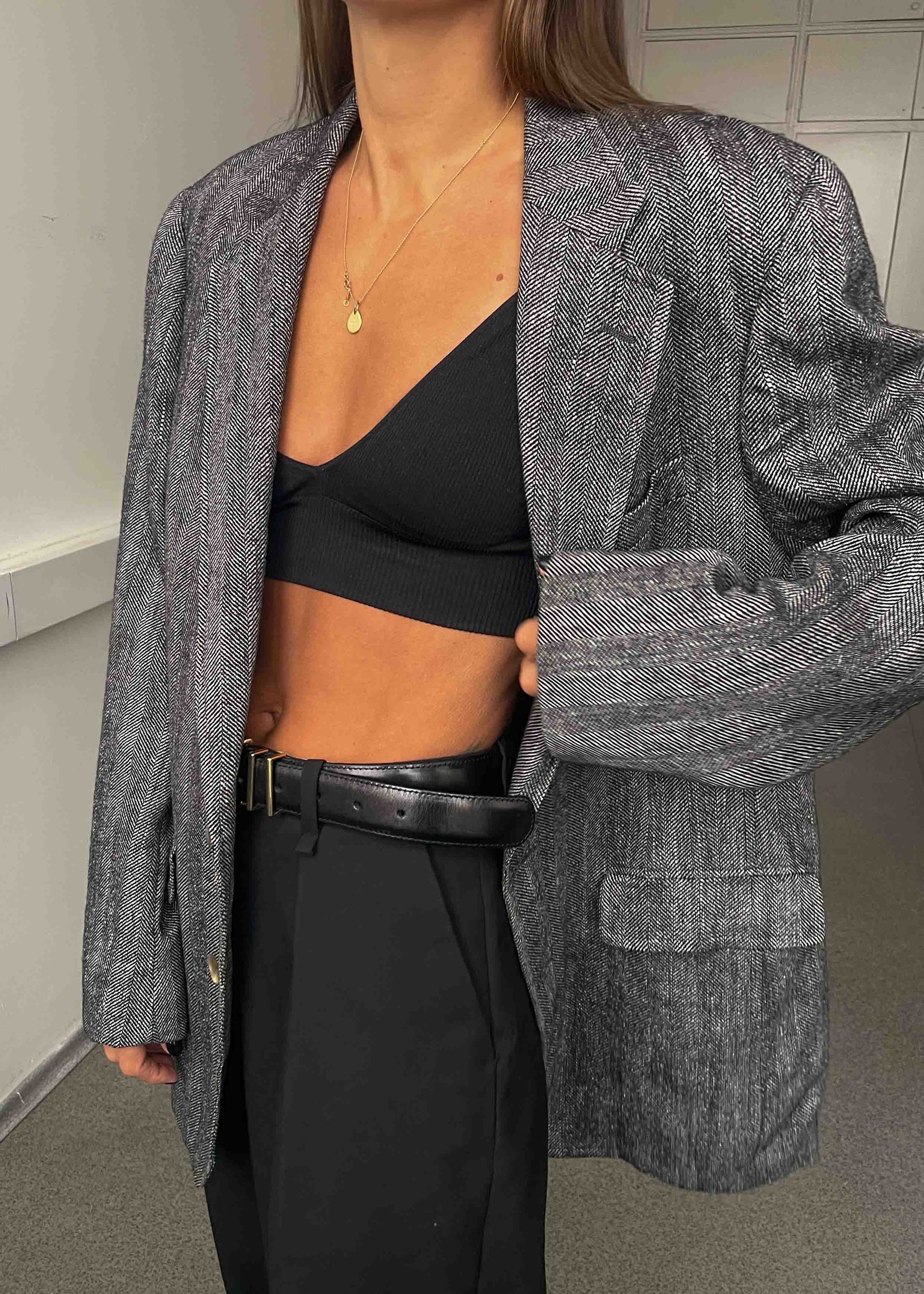 Vintage Grey Paterned Oversized Blazer Chaps by RALPH LAUREN