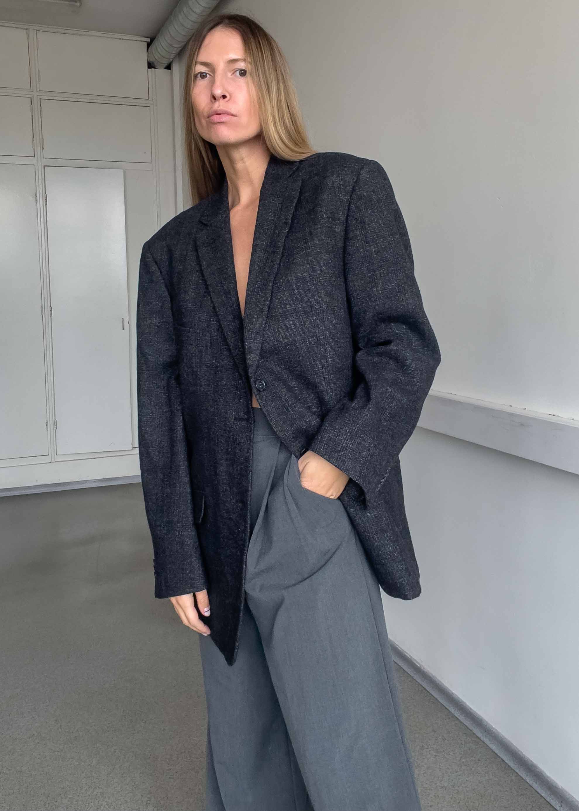 Vintage Grey Oversized Blazer