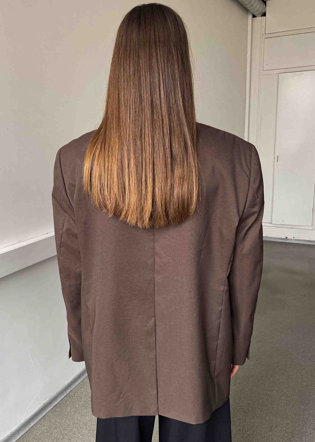 Vintage Brown Stripped Oversized Blazer