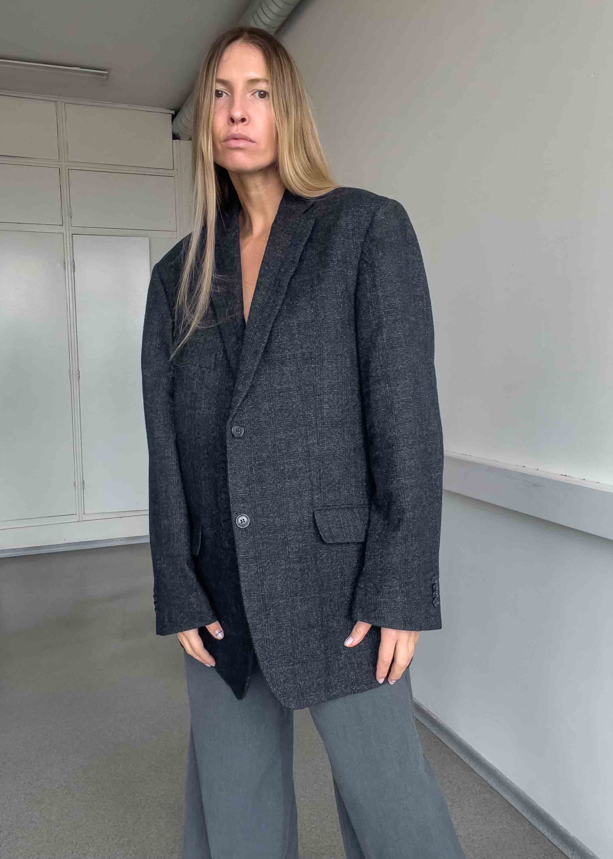 Vintage Grey Oversized Blazer