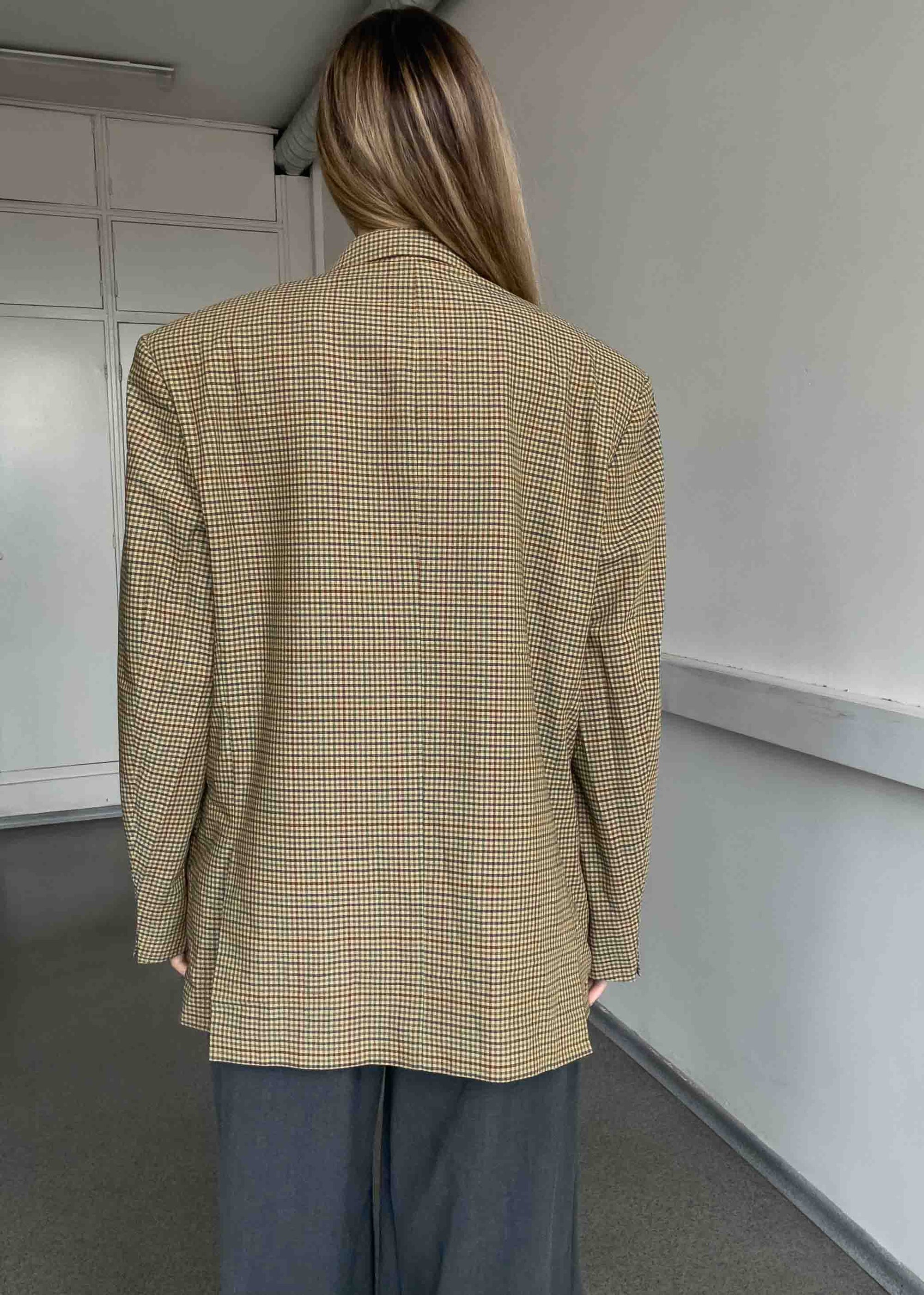 Vintage Checked Oversized Blazer