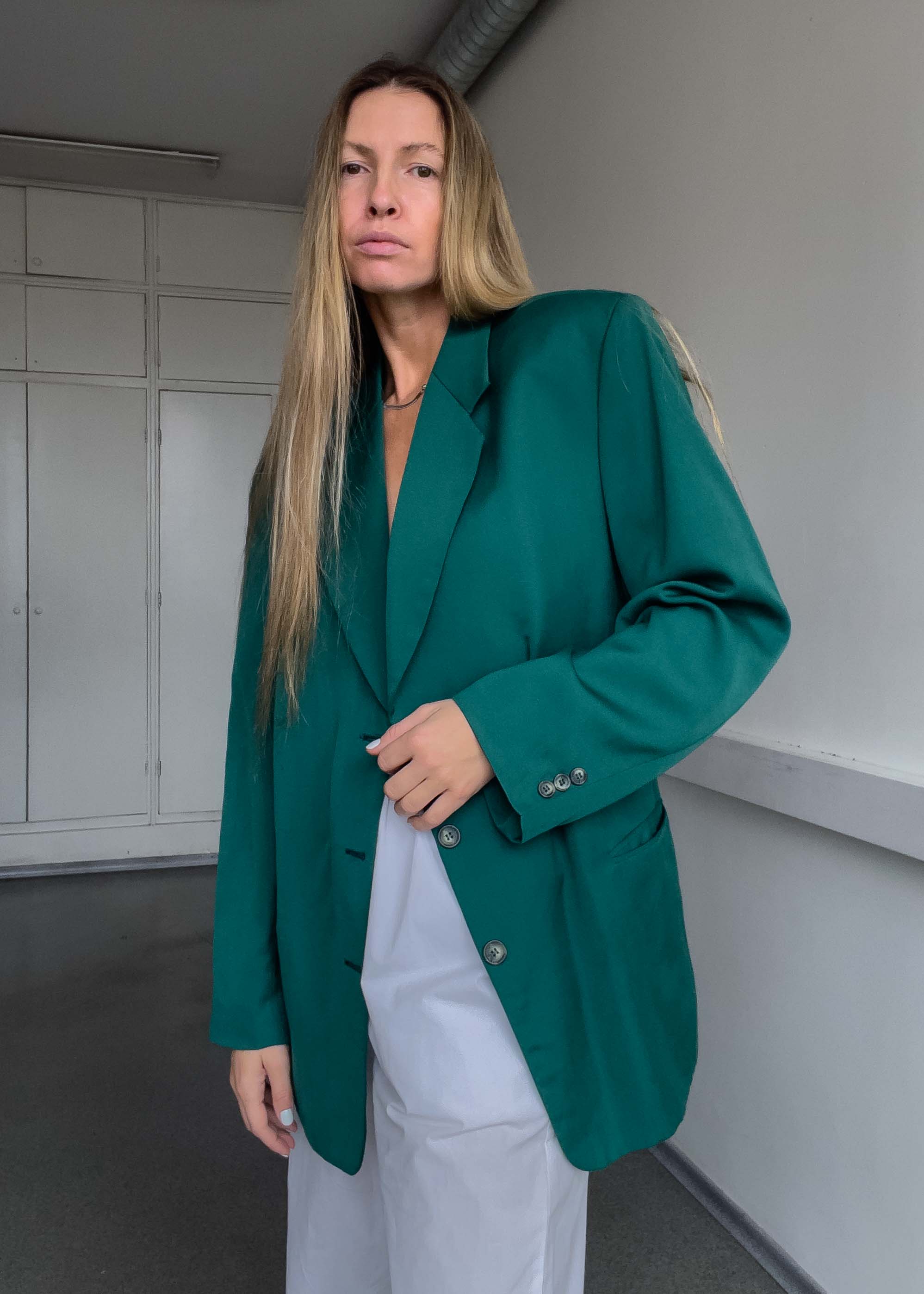Vintage Green Oversized Blazer
