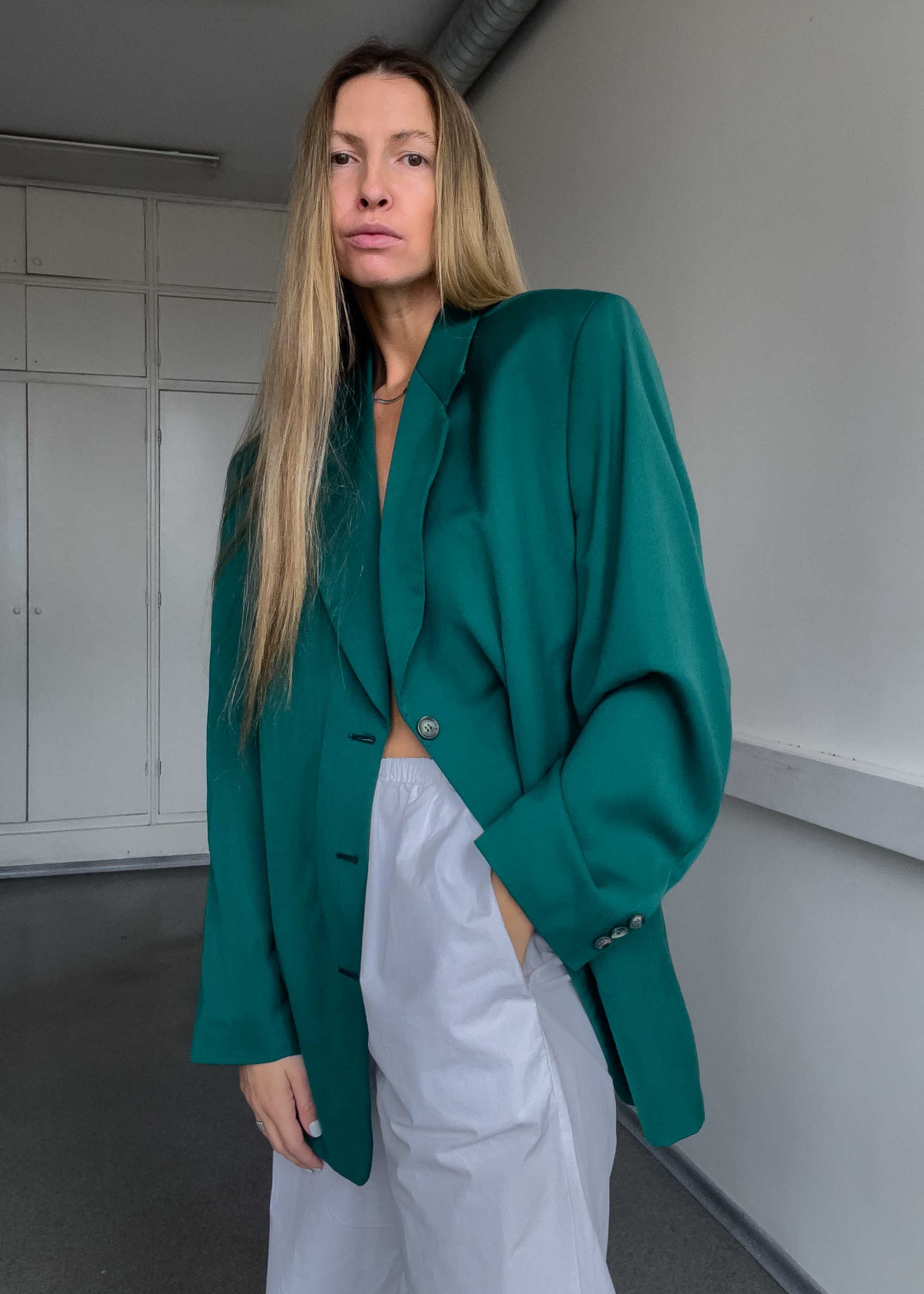 Vintage Green Oversized Blazer