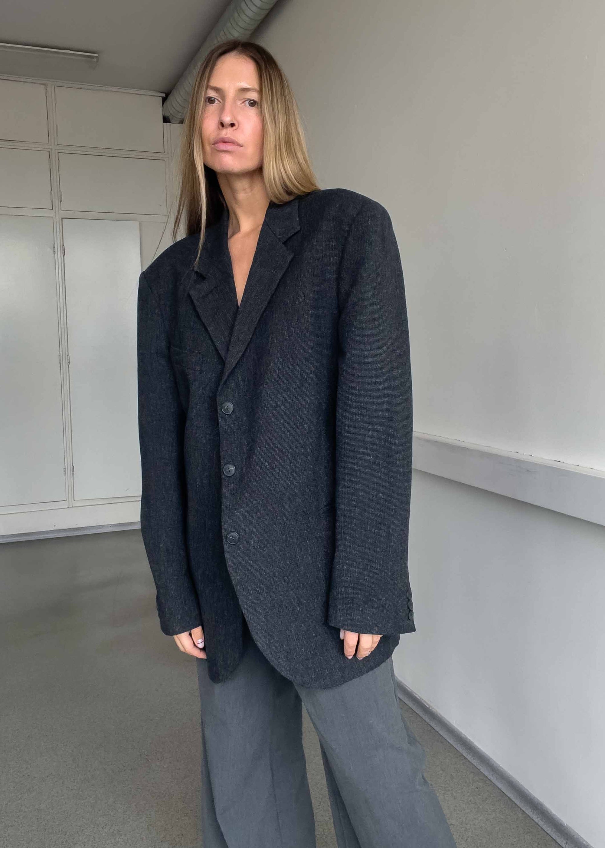 Vintage Grey Oversized Blazer