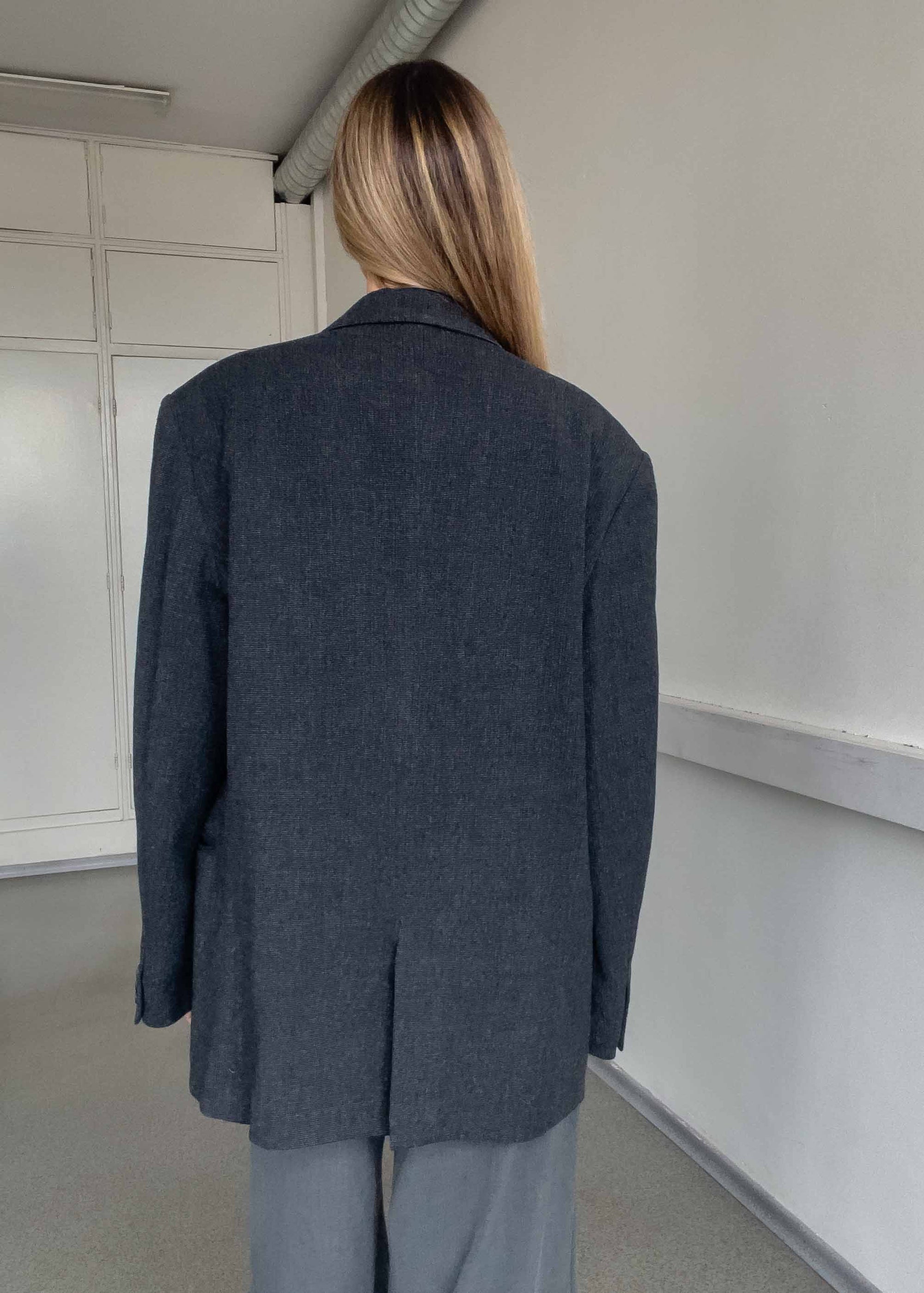 Vintage Grey Oversized Blazer