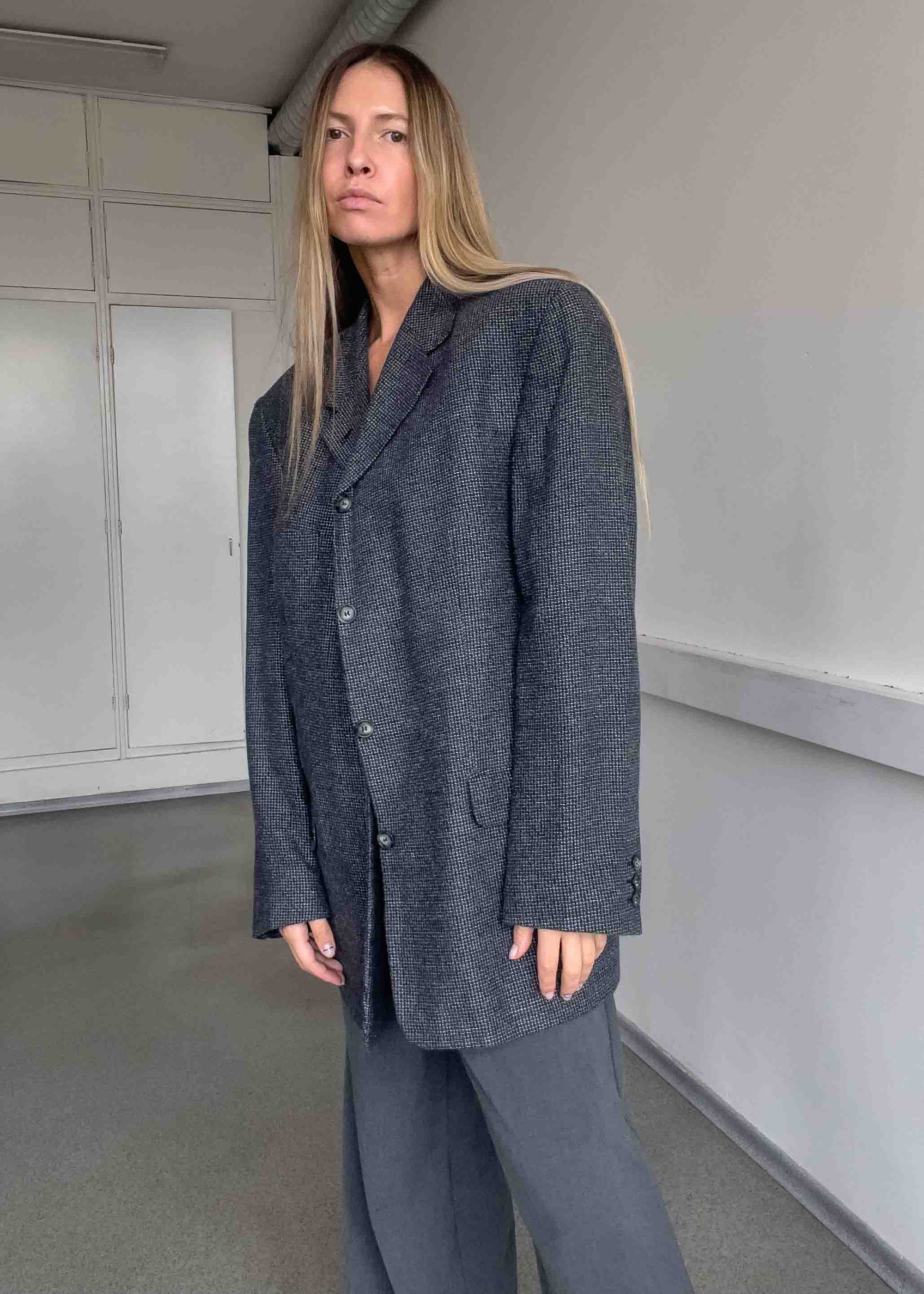 Vintage Grey Oversized Blazer
