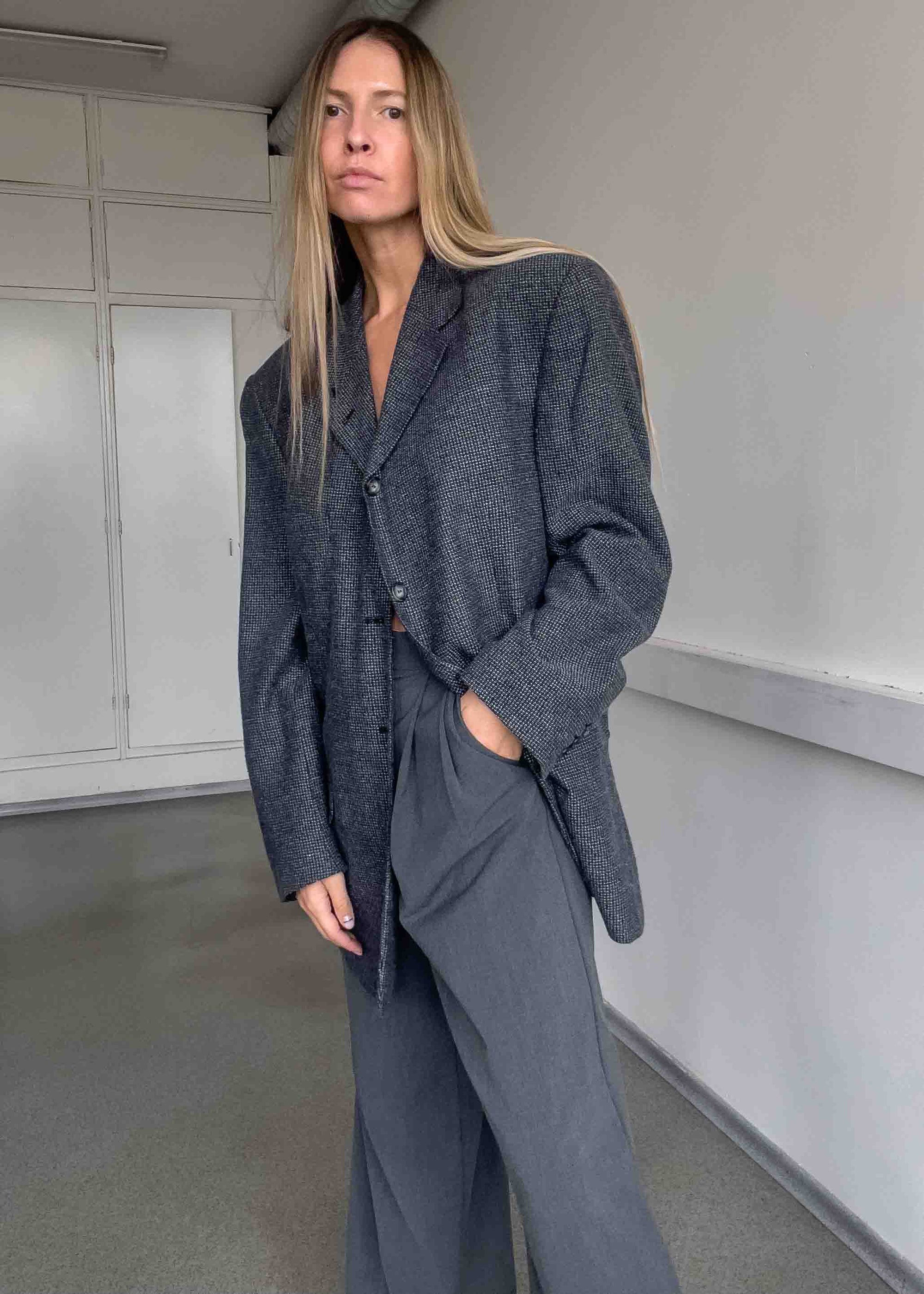 Vintage Grey Oversized Blazer