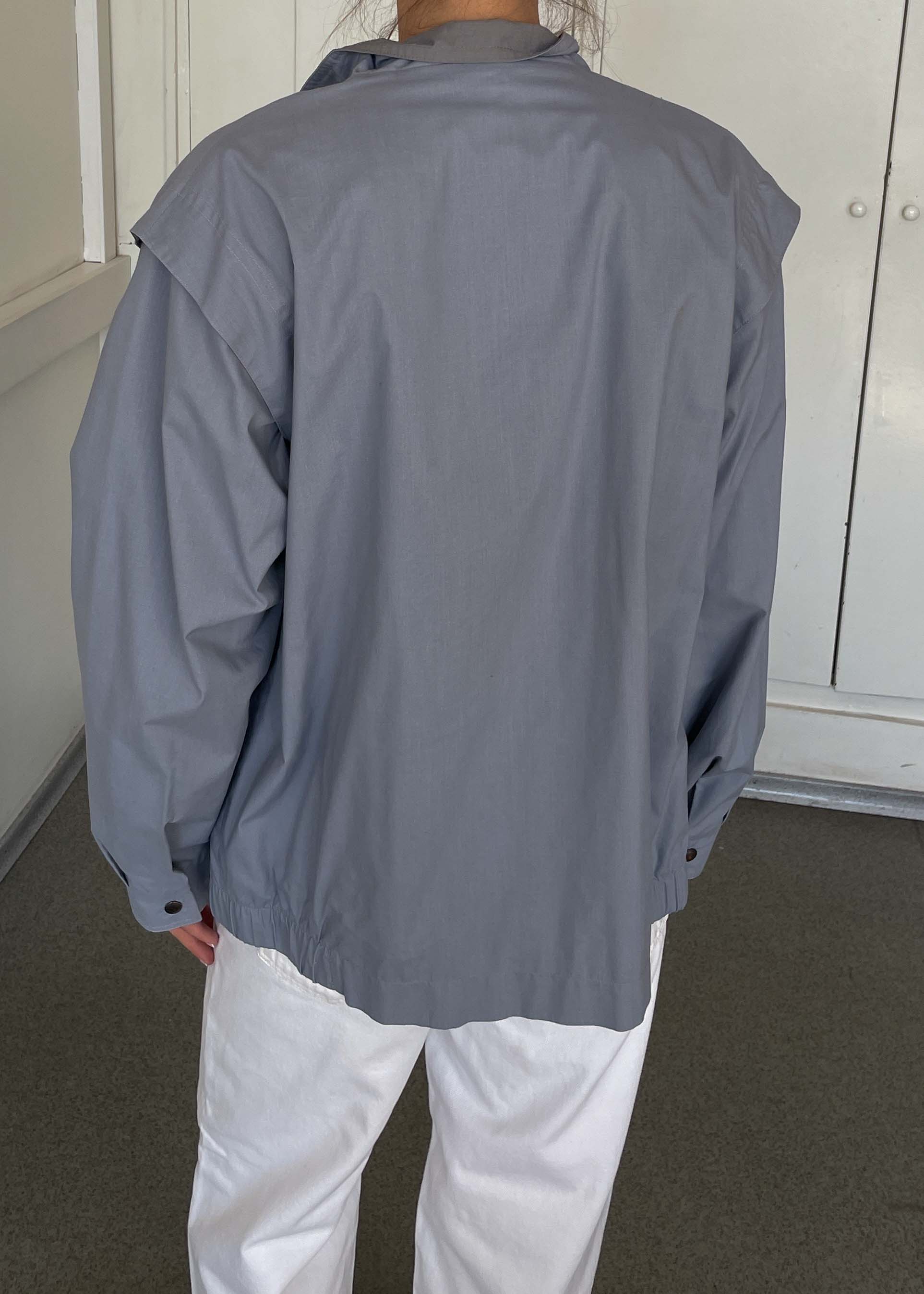 Vintage Blue Lightweight Bomber Jacket – Zip Closure