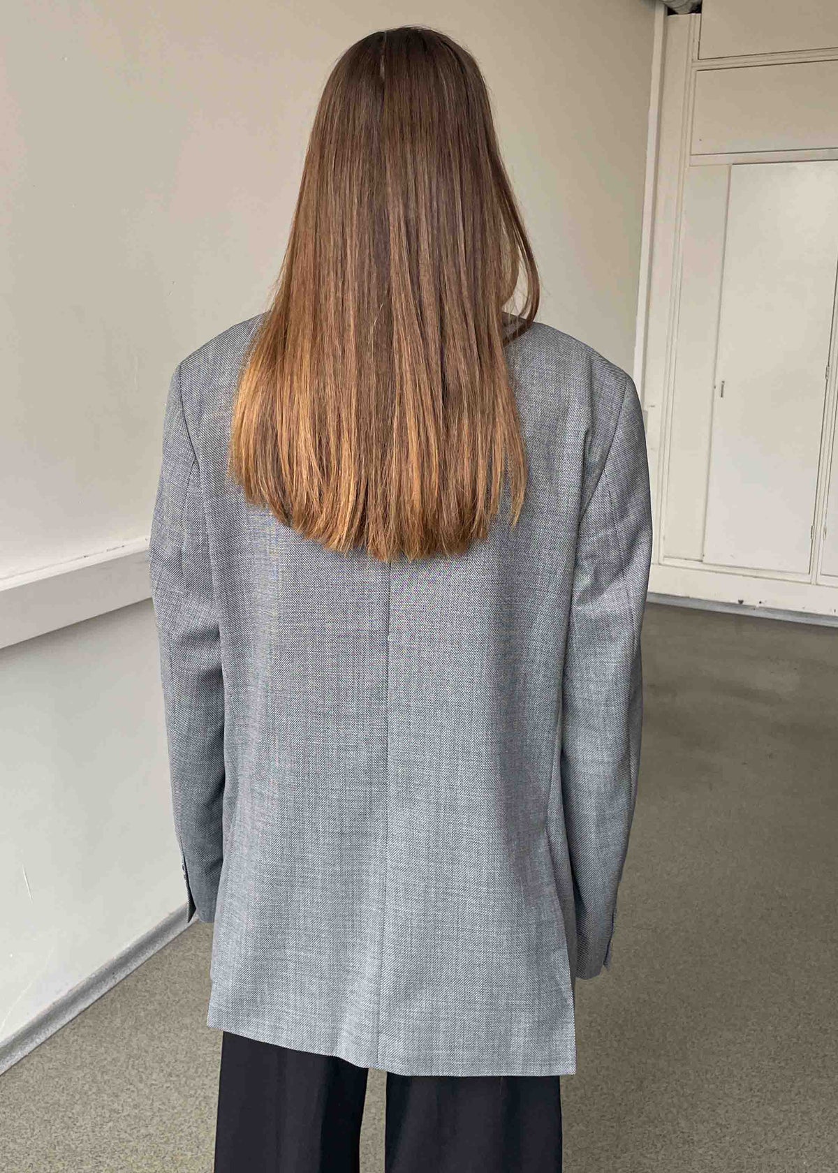 Vintage Grey Patterned Oversized Blazer