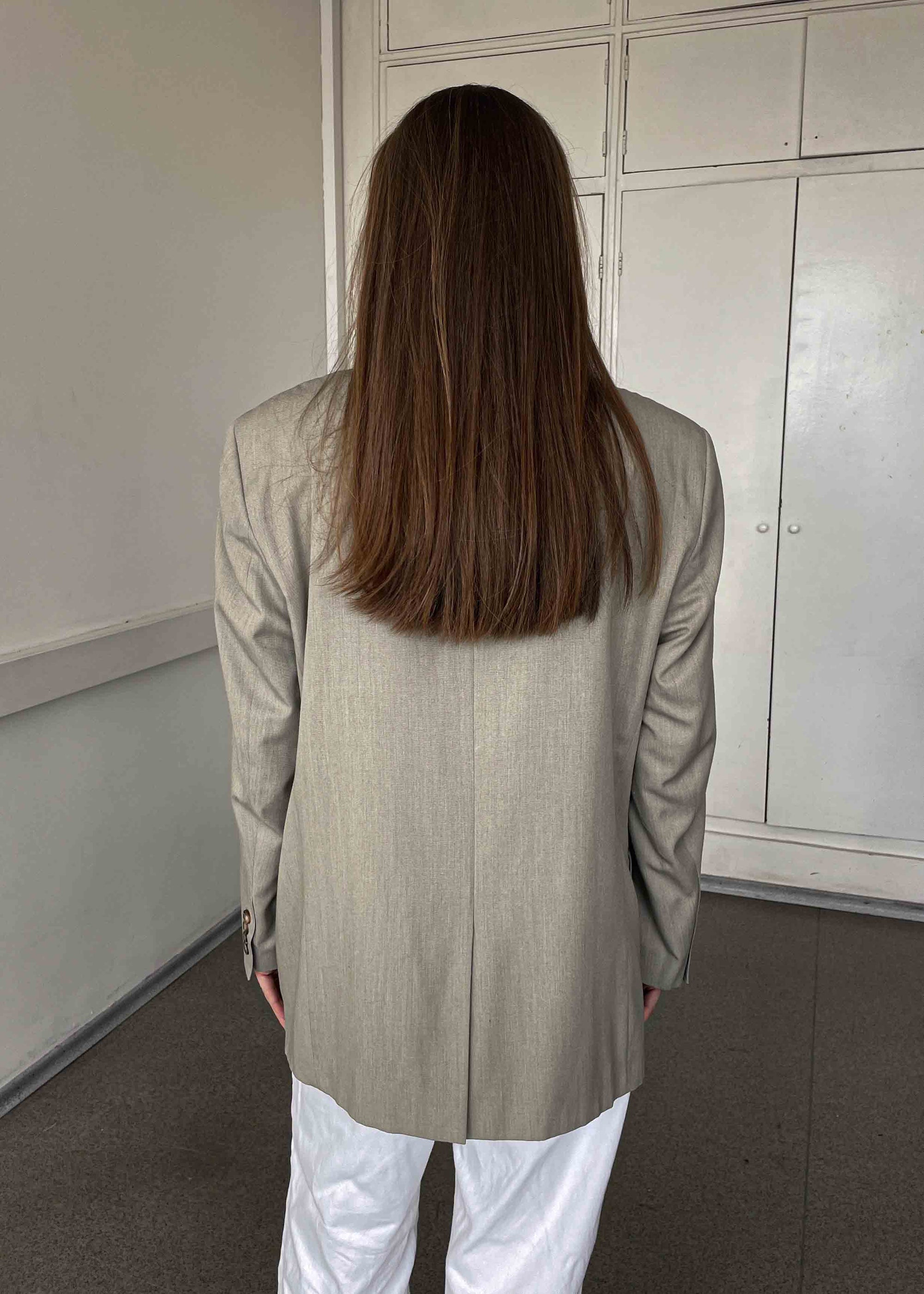 Vintage Warm Grey Oversized Blazer