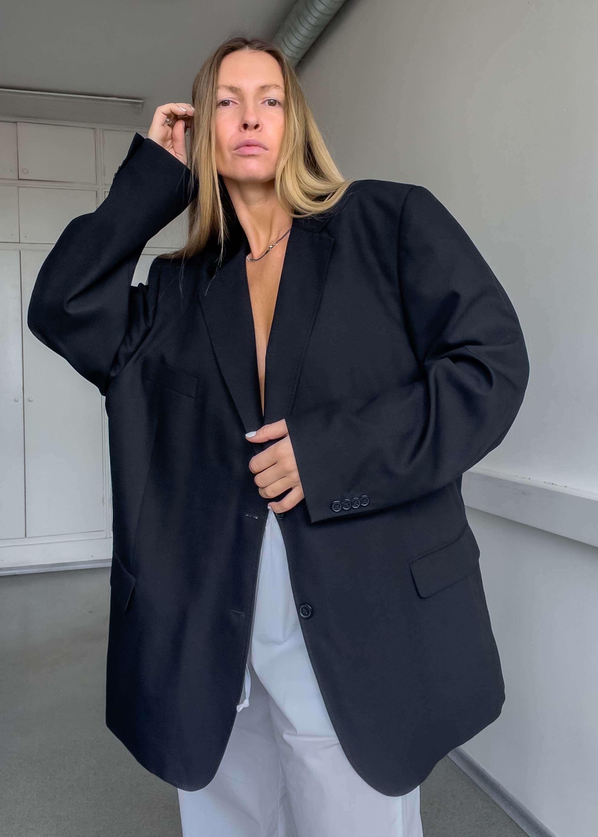 Vintage Black Oversized Blazer