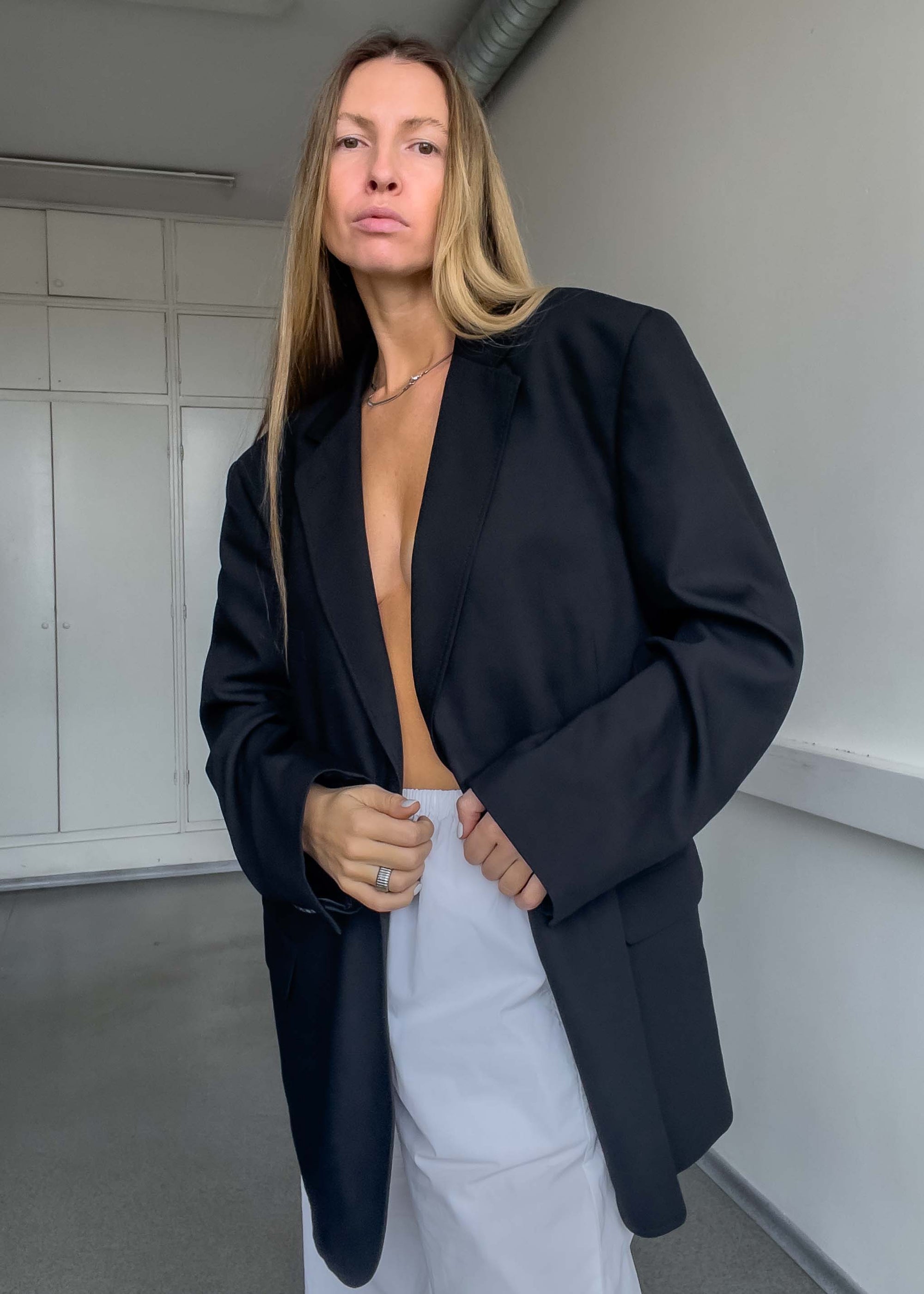 Vintage Black Oversized Blazer