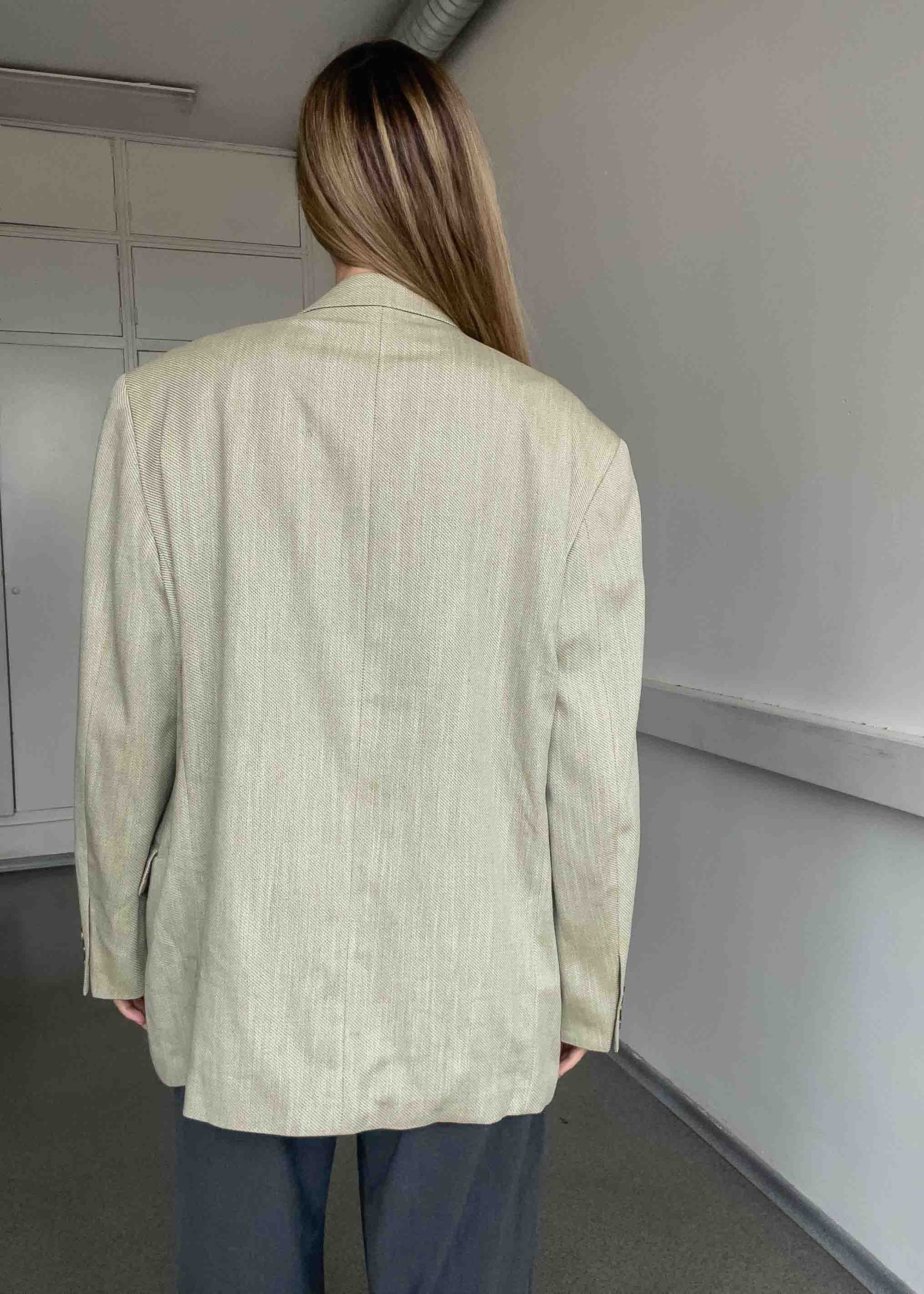 Vintage Light Green Oversized Blazer