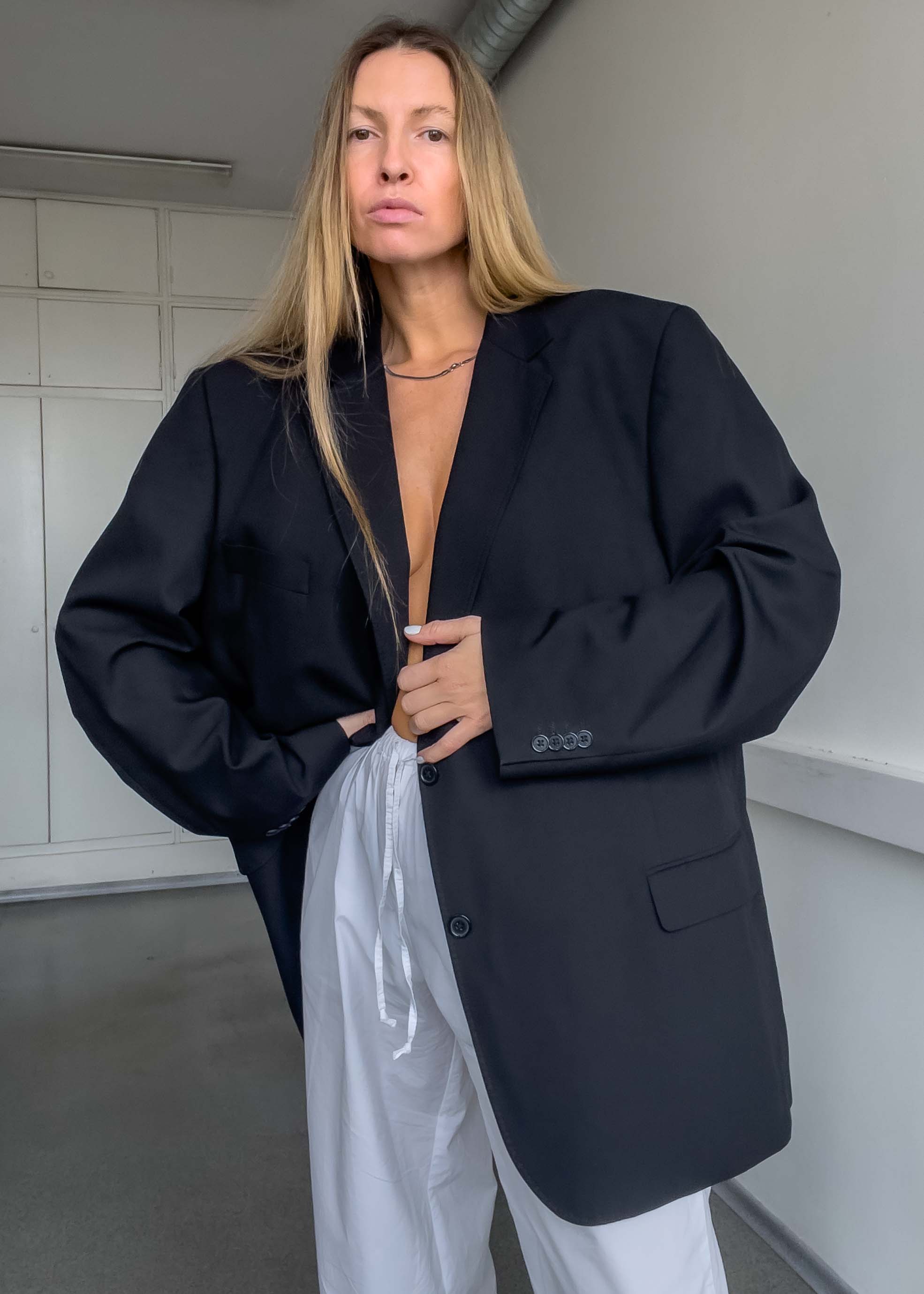 Vintage Black Oversized Blazer