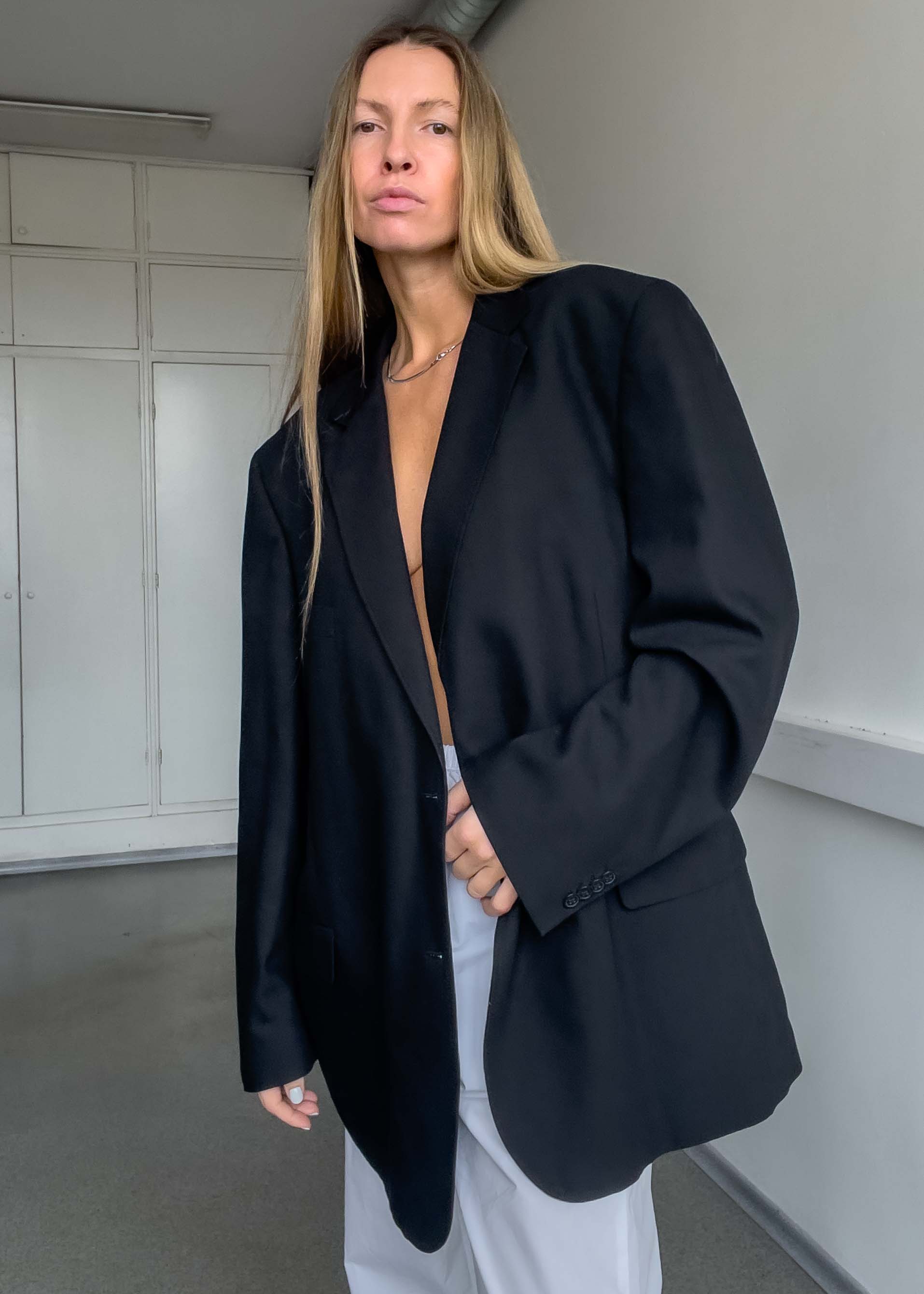 Vintage Black Oversized Blazer