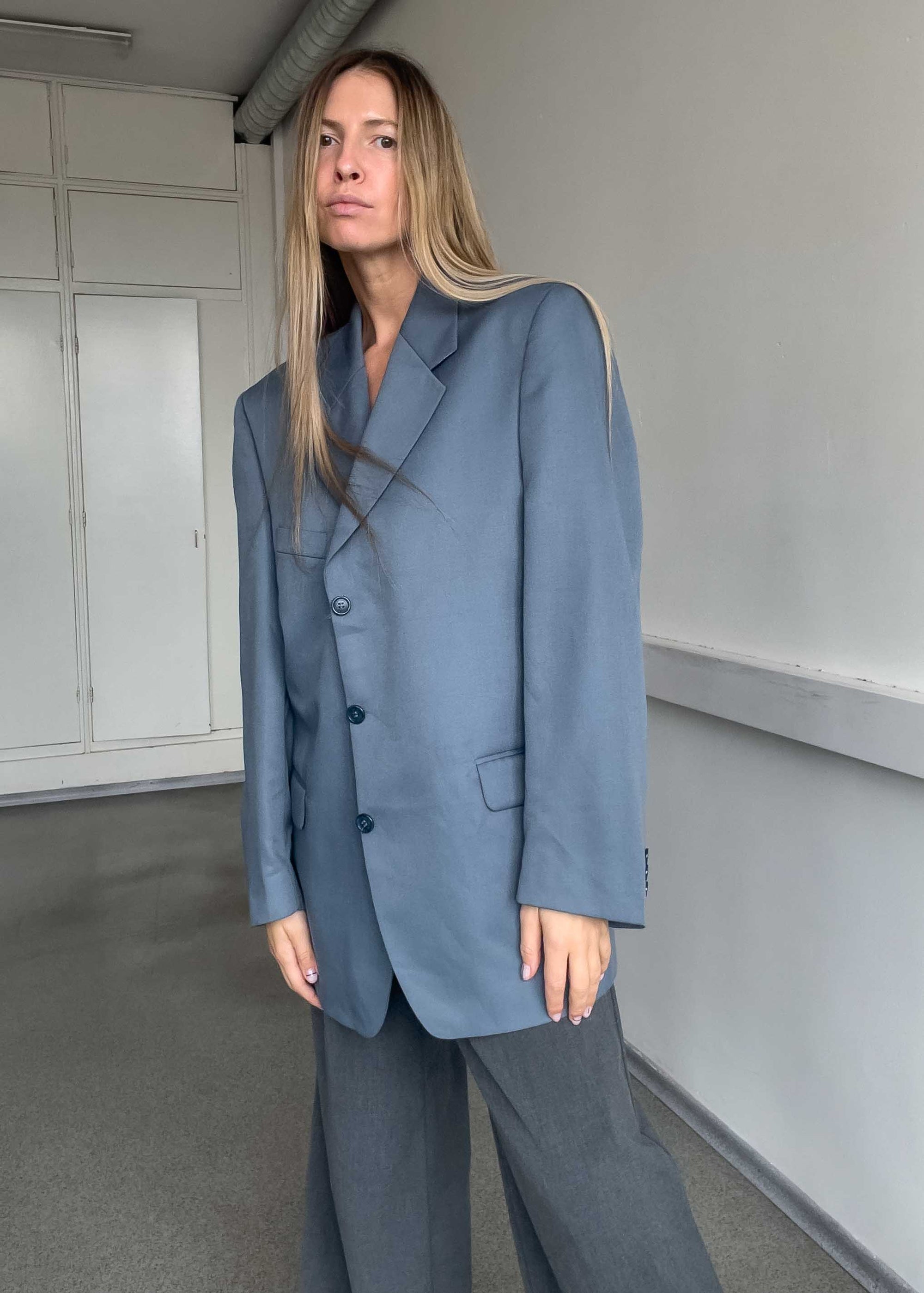 Vintage Blue Oversized Blazer