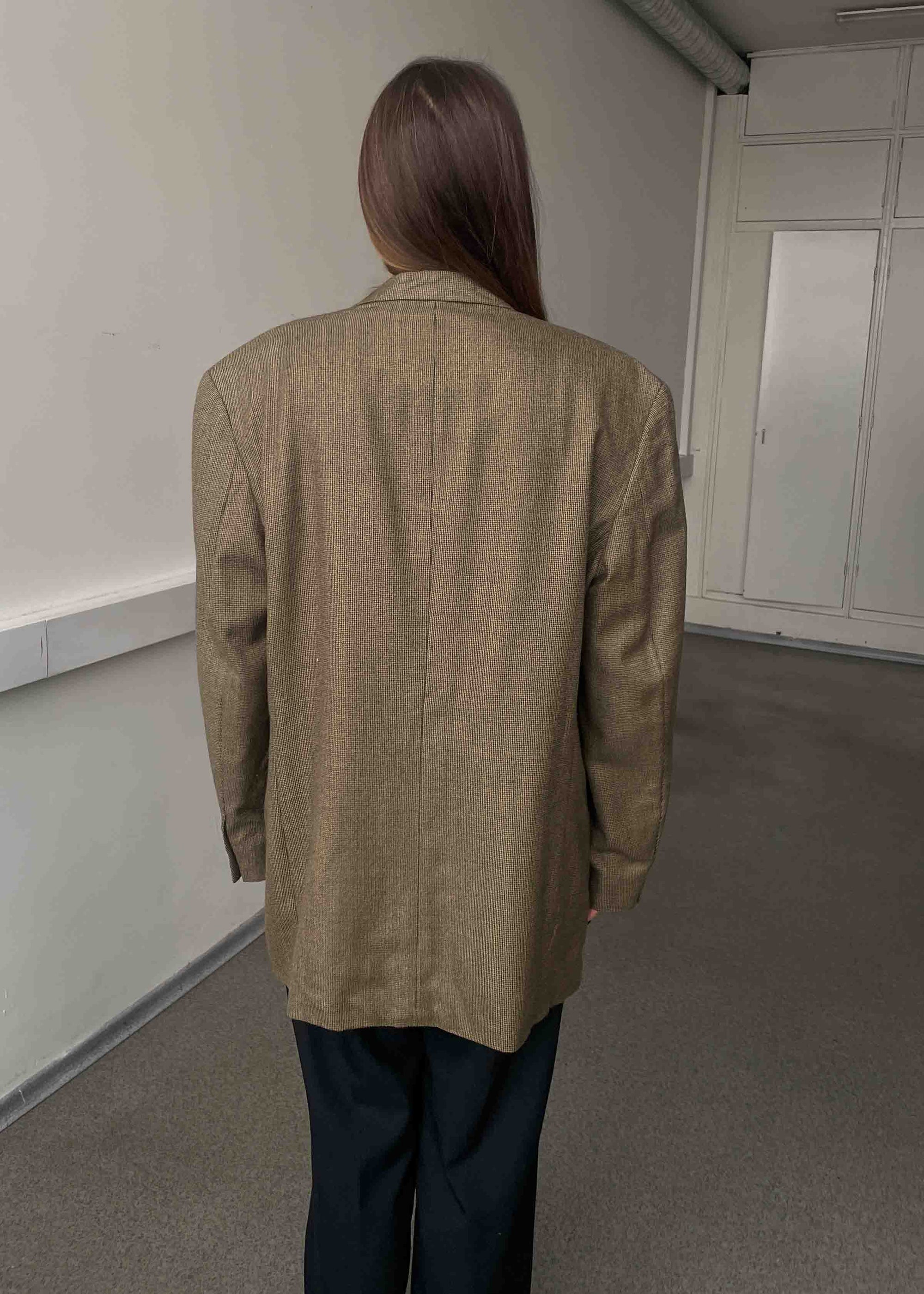 Vintage Brown Patterned Oversized Blazer by NAUTICA