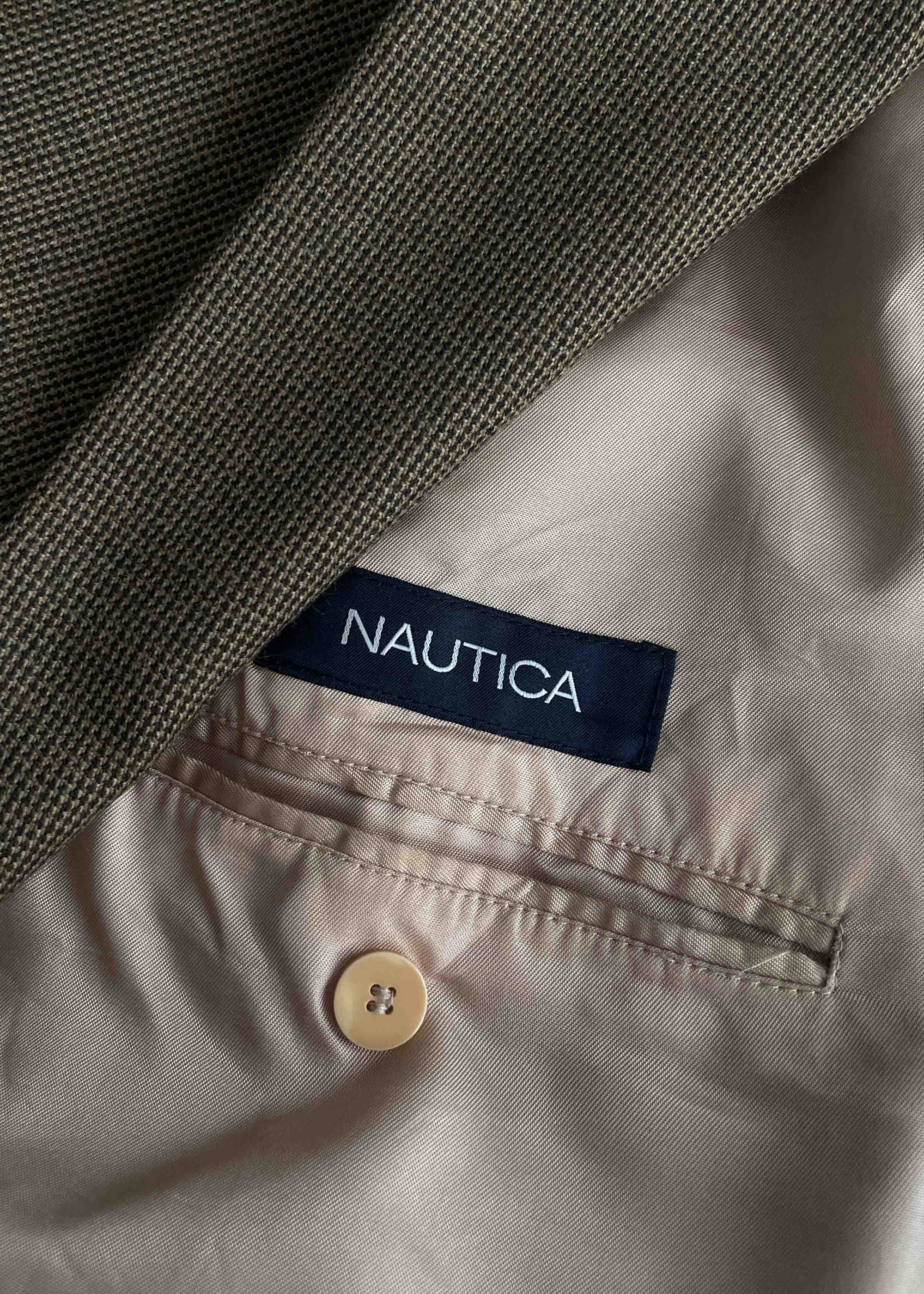 Vintage Brown Patterned Oversized Blazer by NAUTICA