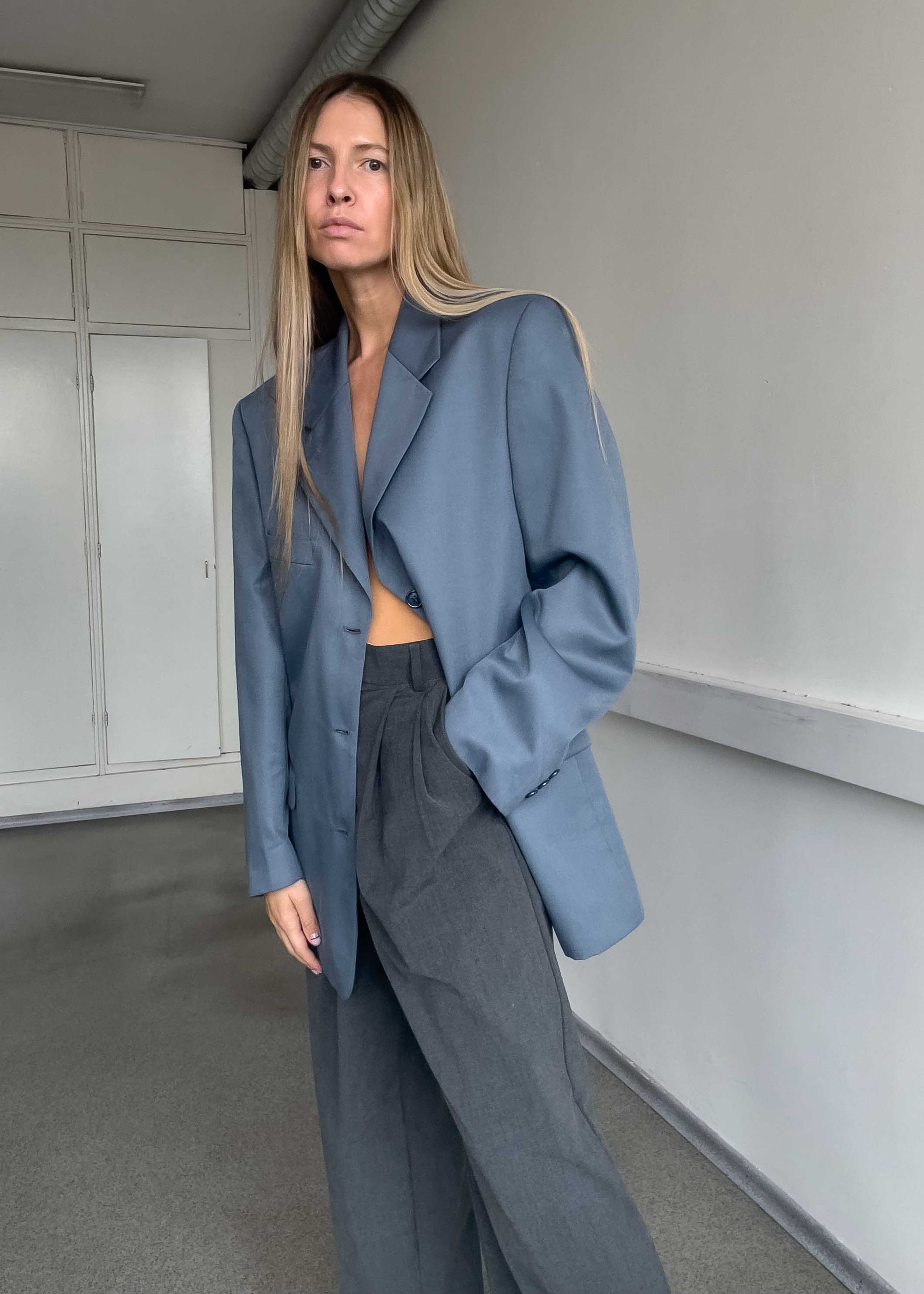 Vintage Blue Oversized Blazer