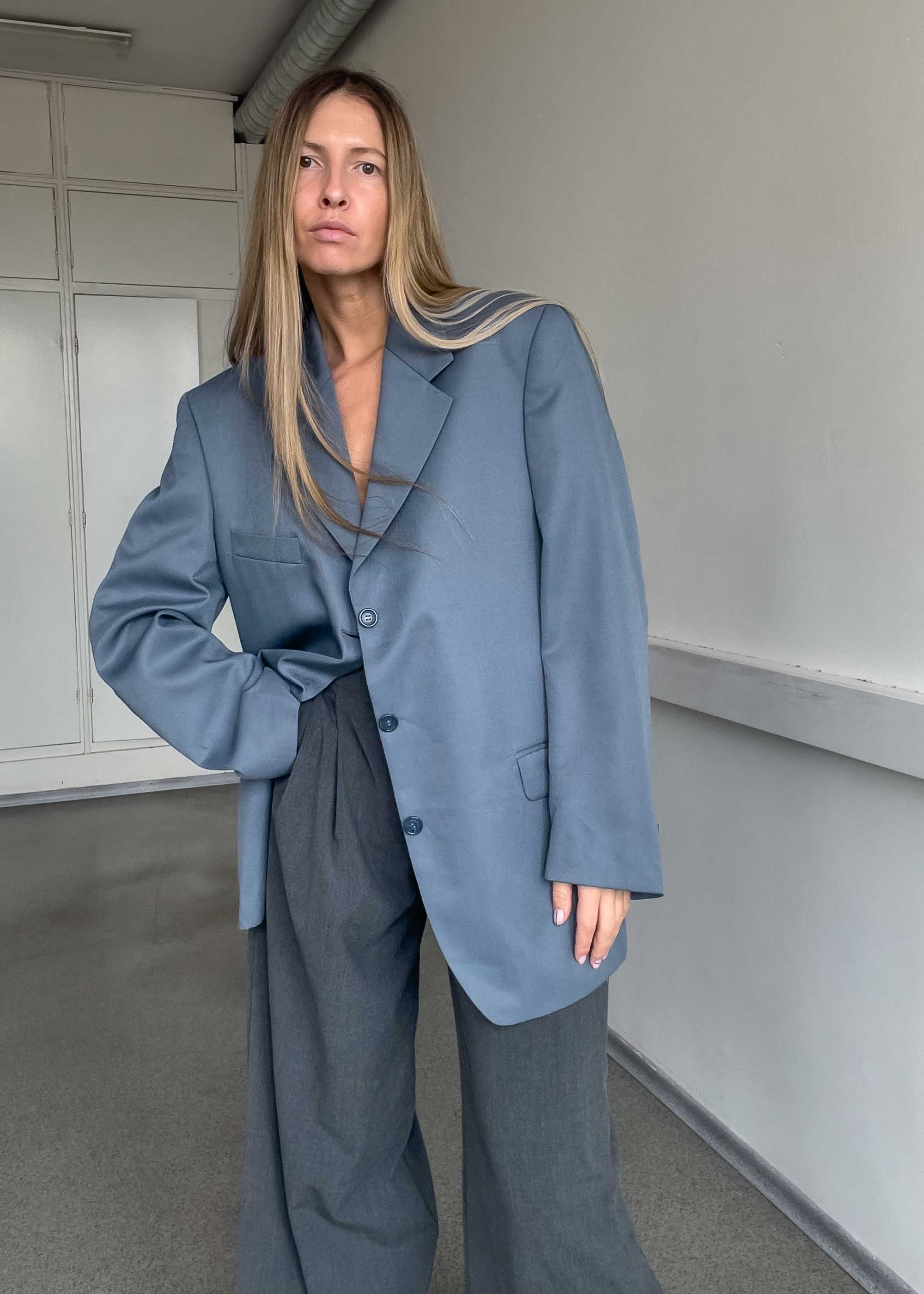 Vintage Blue Oversized Blazer