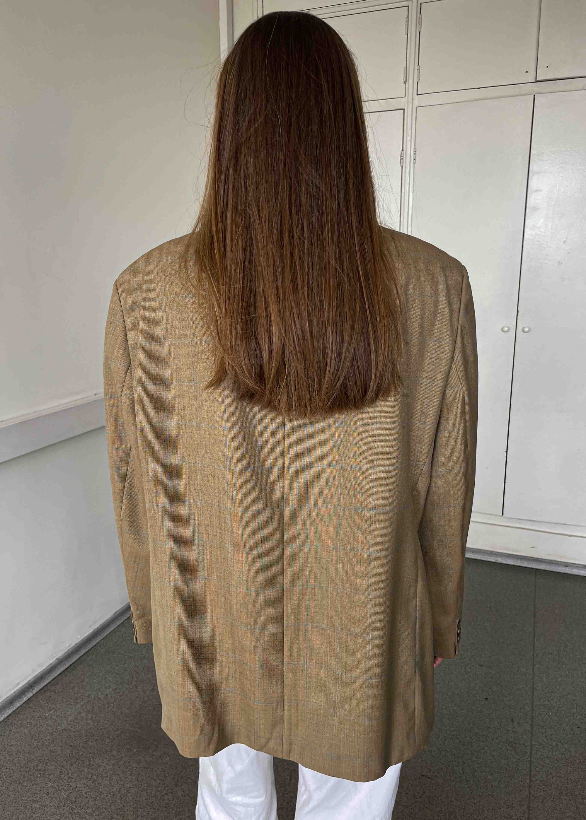 Vintage Brown Patterned Oversized Blazer