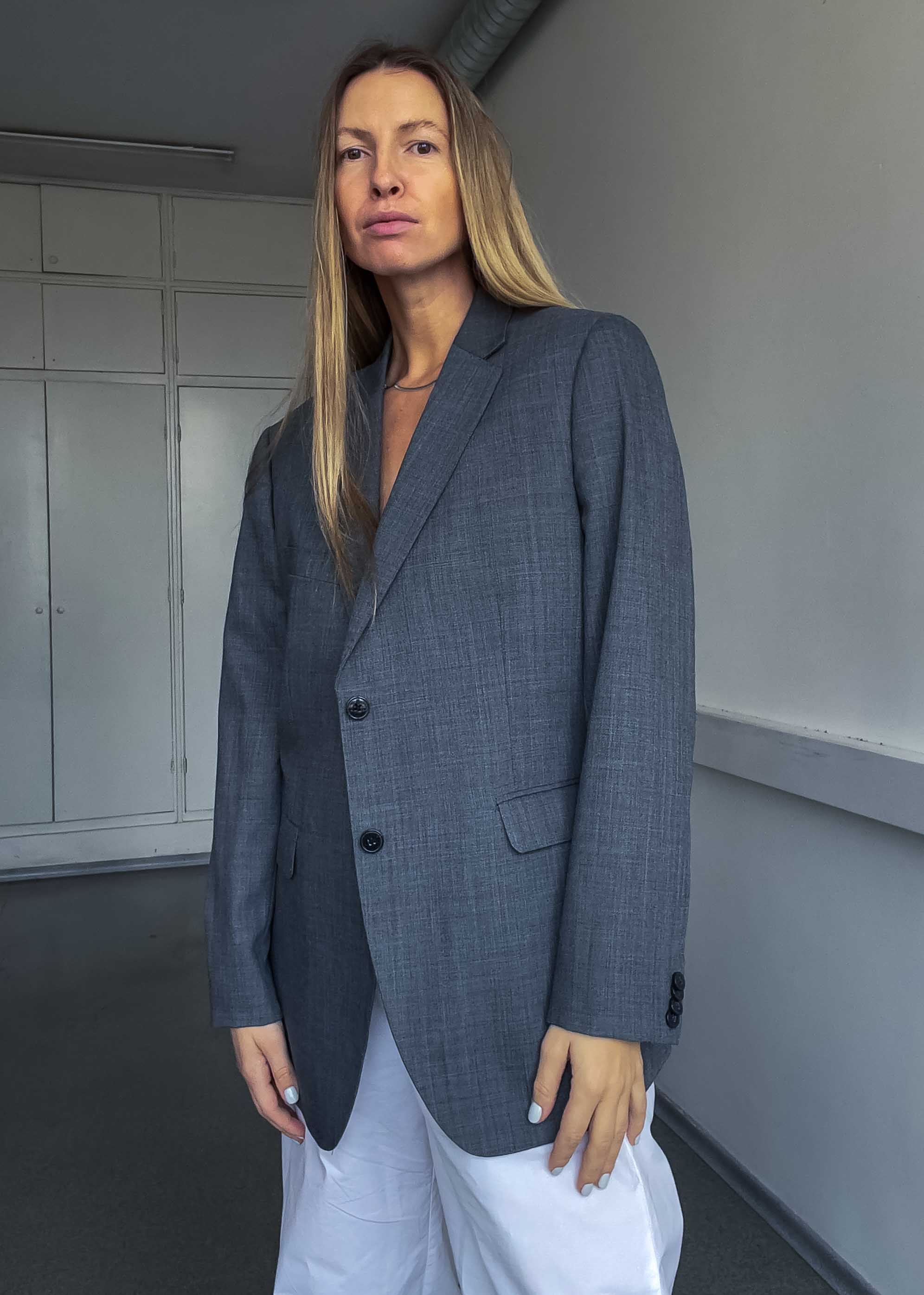 Vintage Grey Oversized Smaller Fit Blazer