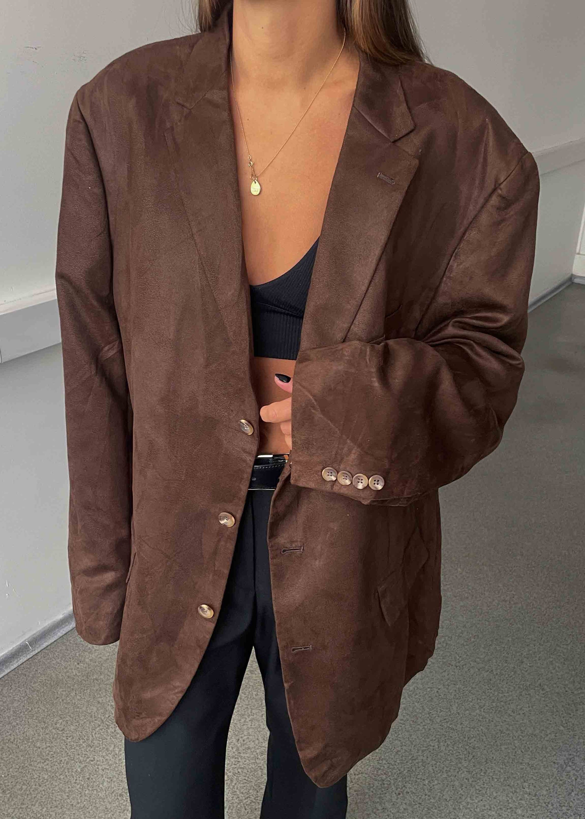 Vintage Brown Velvet Oversized Blazer by NAUTICA