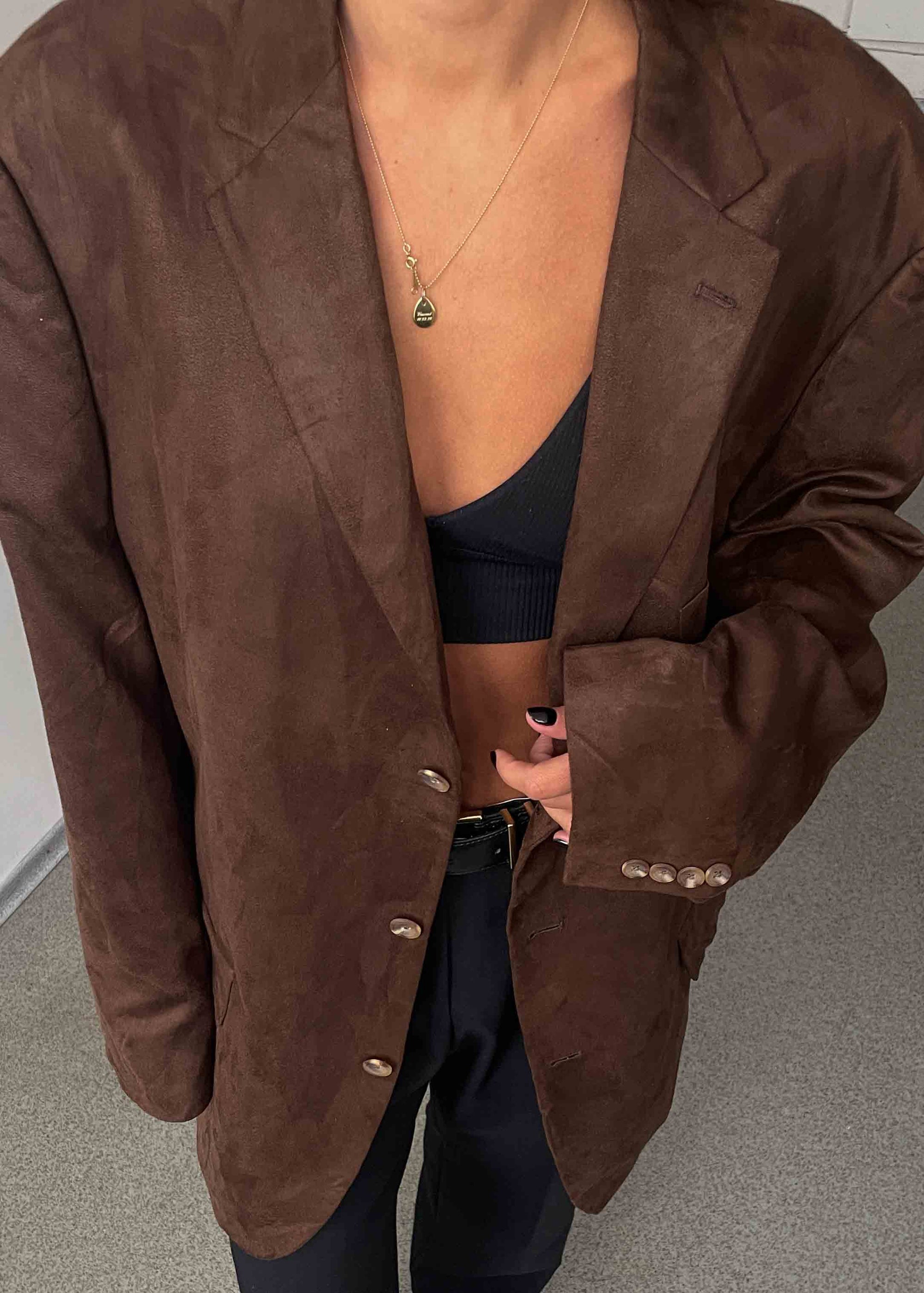 Vintage Brown Velvet Oversized Blazer by NAUTICA