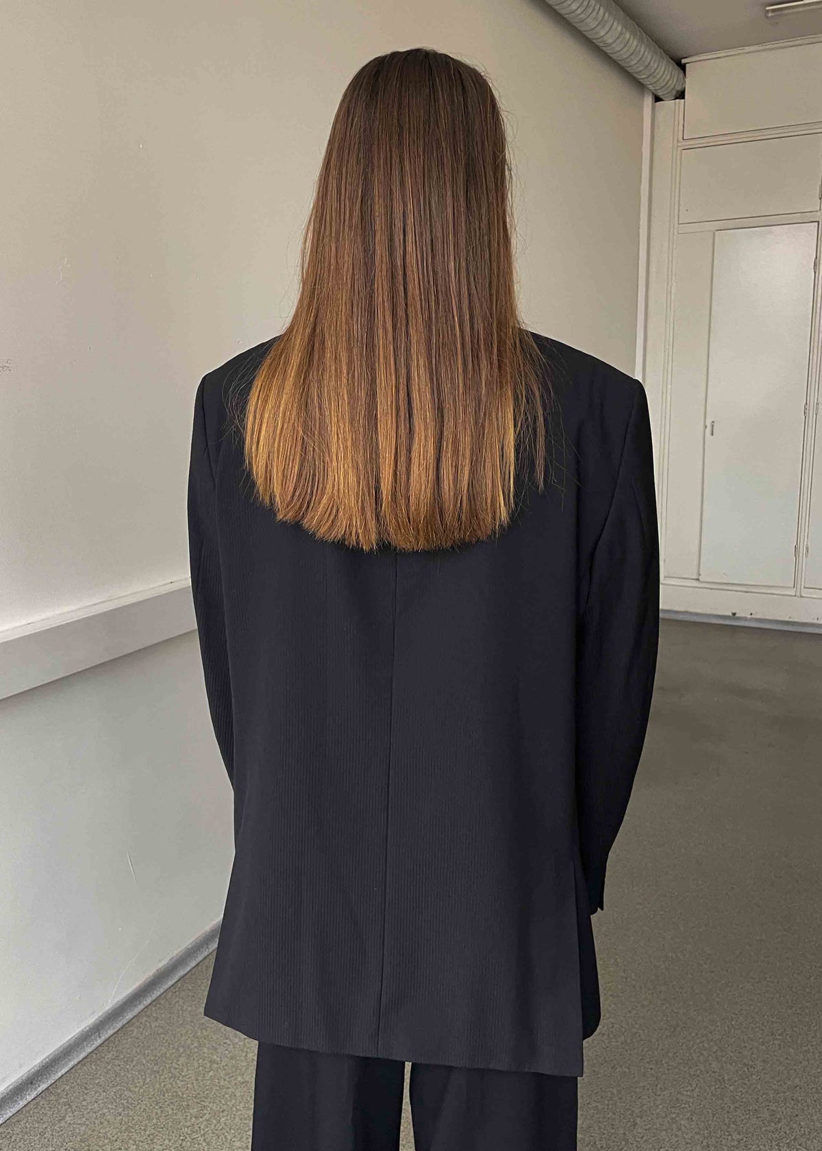 Vintage Black Stripped Oversized Blazer