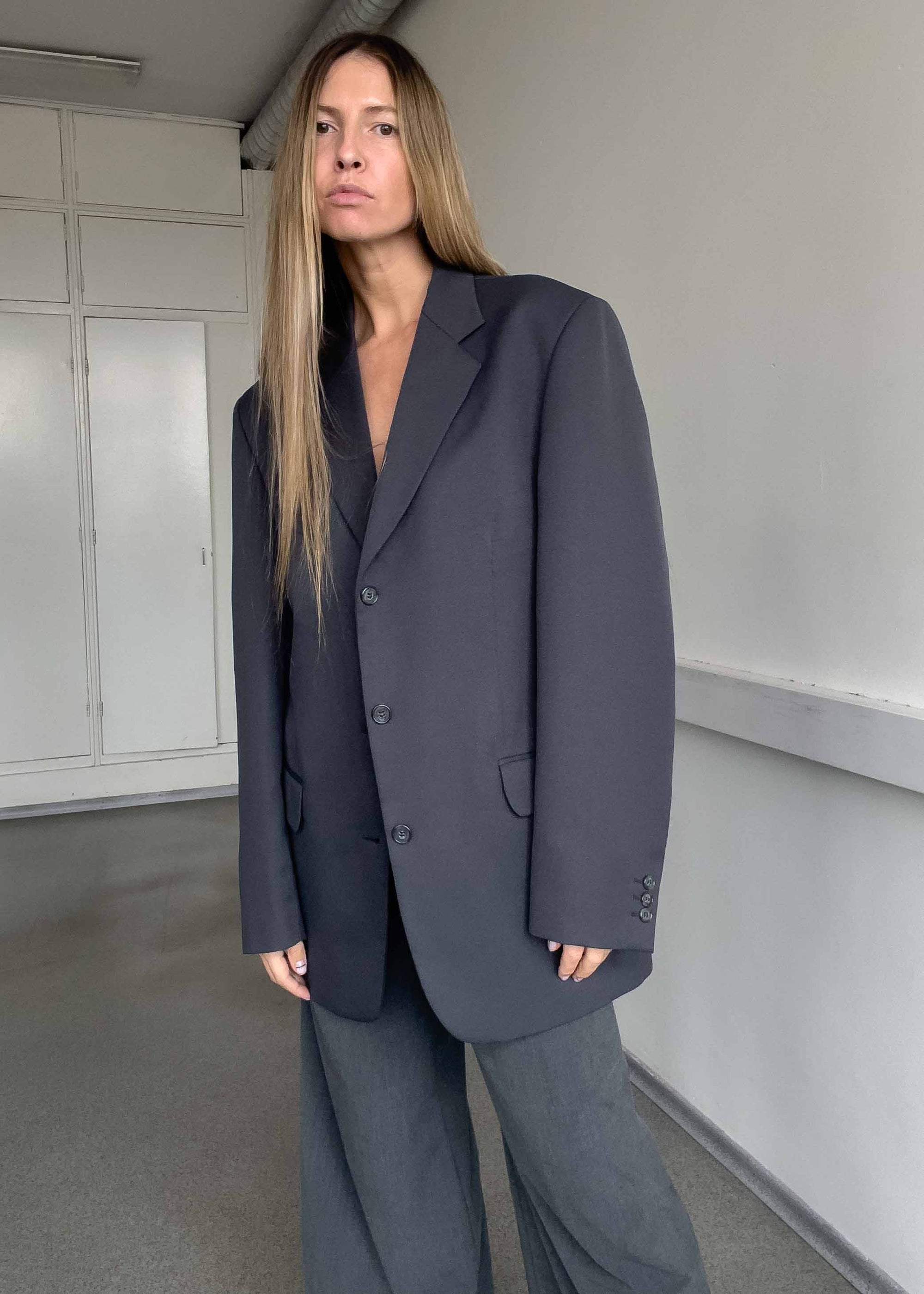 Vintage Grey Oversized Blazer