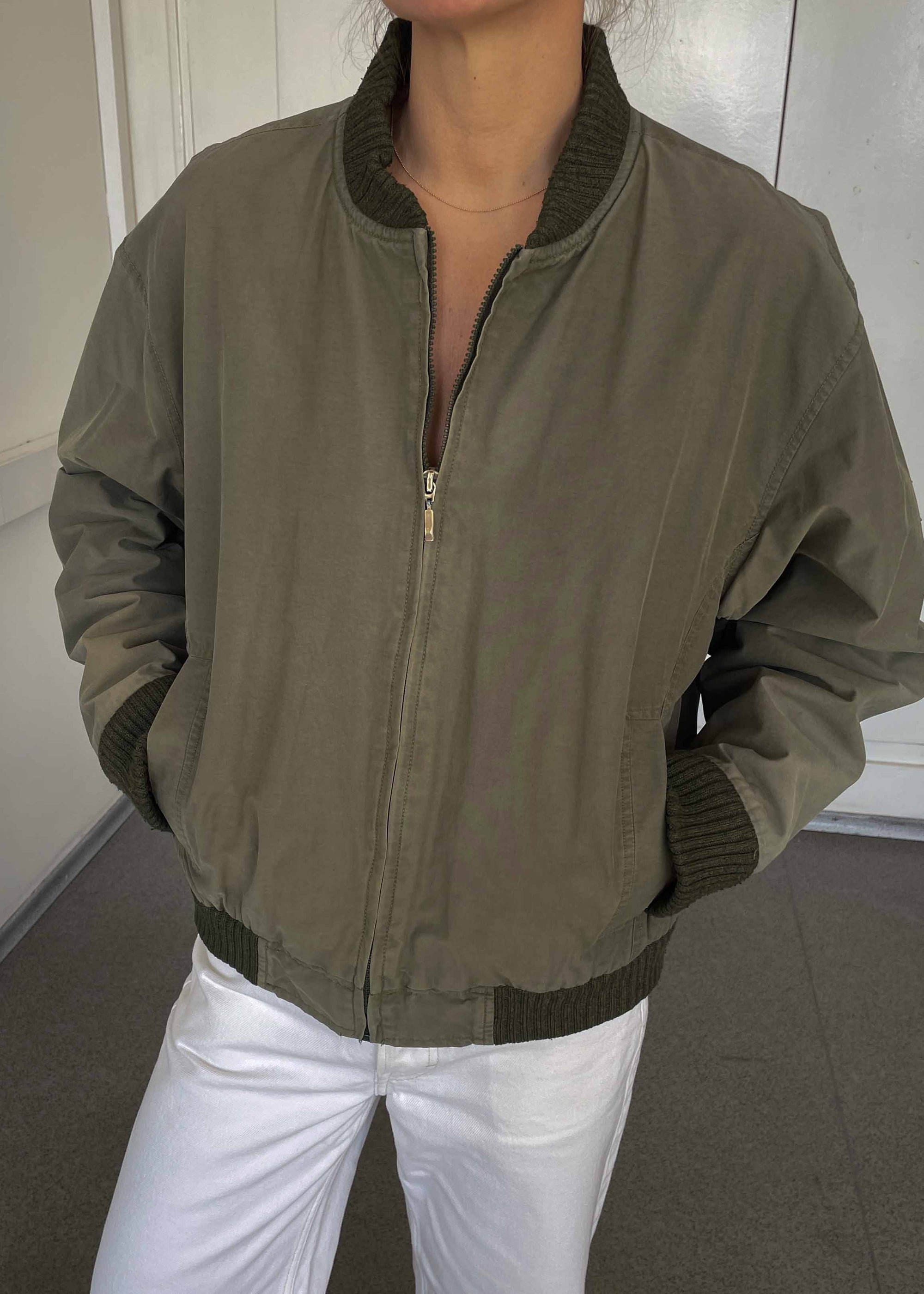 Vintage Green Insulated Bomber Jacket – MUSTANG