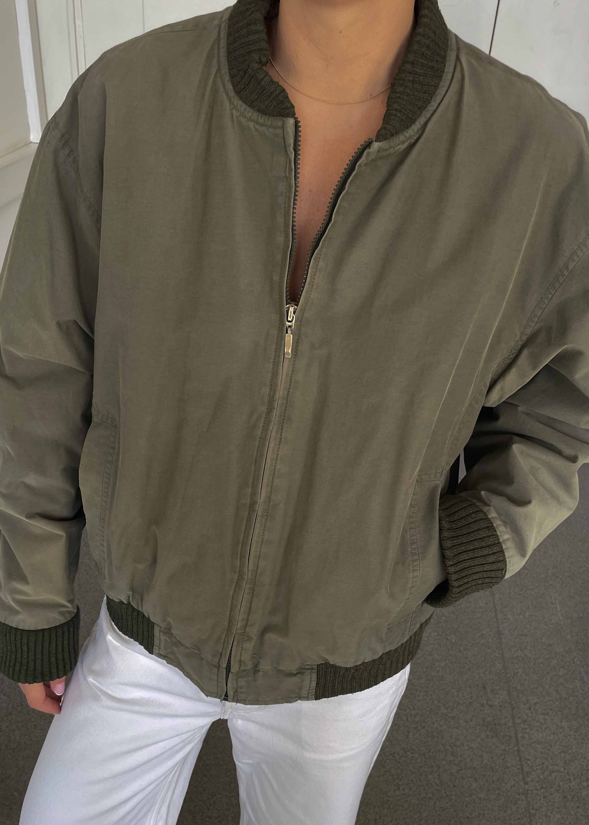 Vintage Green Insulated Bomber Jacket – MUSTANG
