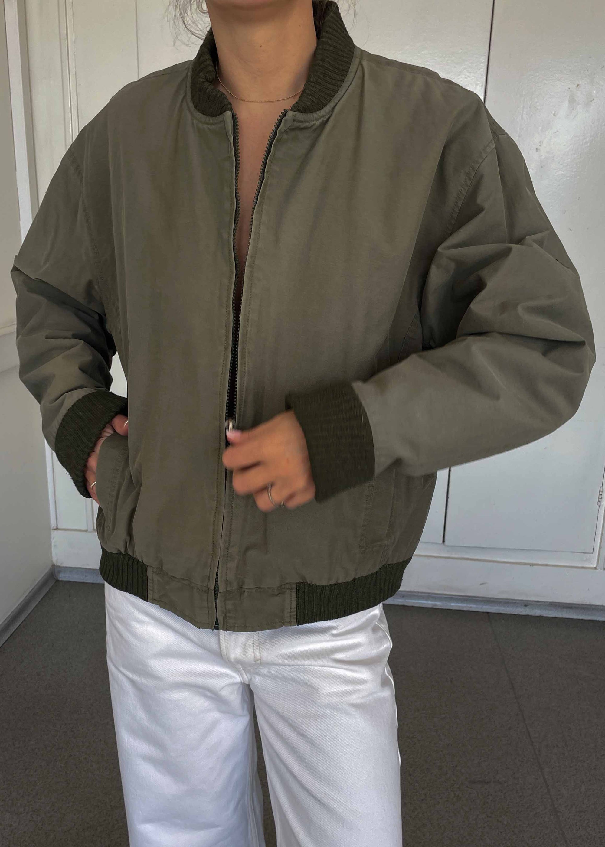 Vintage Green Insulated Bomber Jacket – MUSTANG