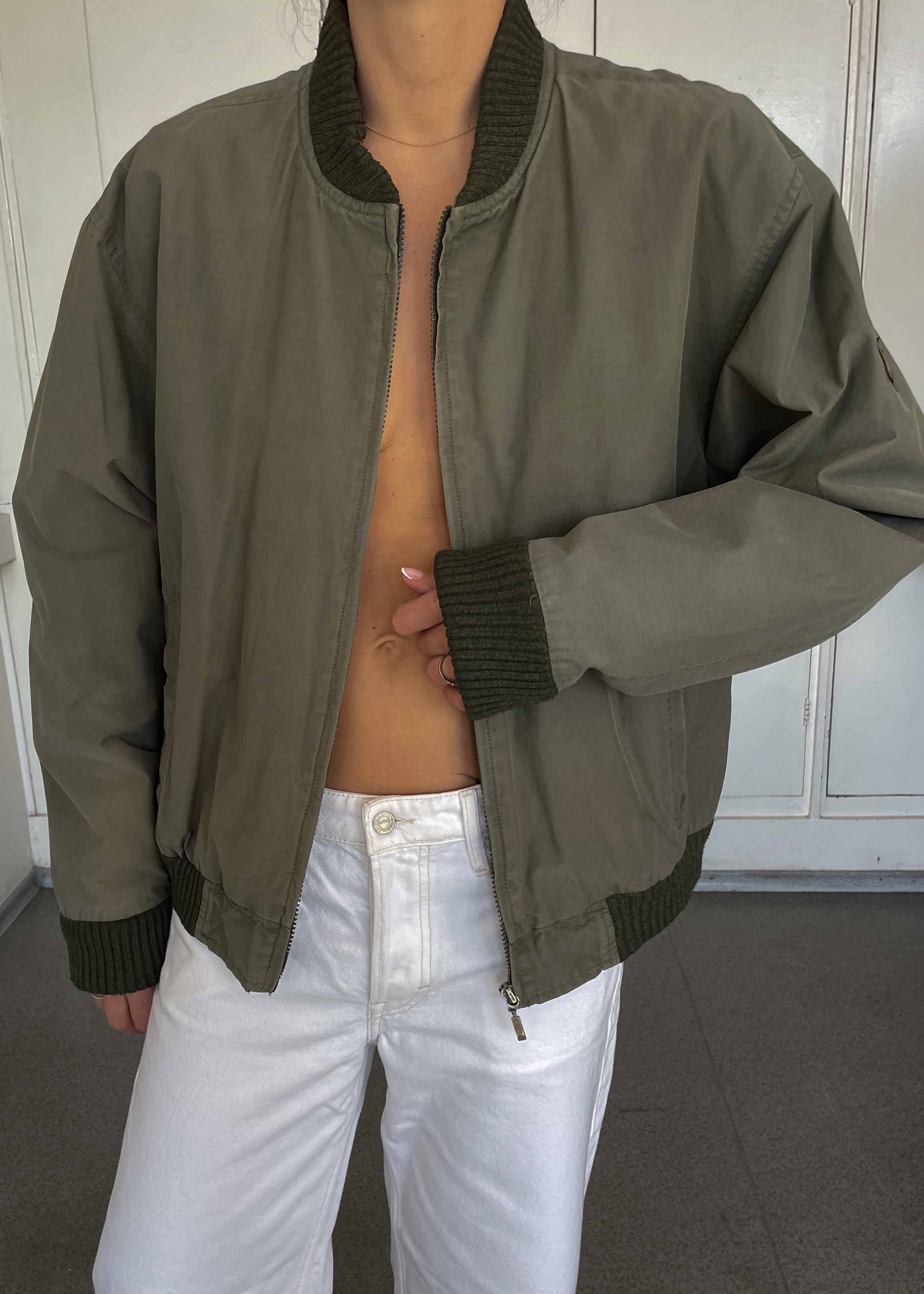 Vintage Green Insulated Bomber Jacket – MUSTANG