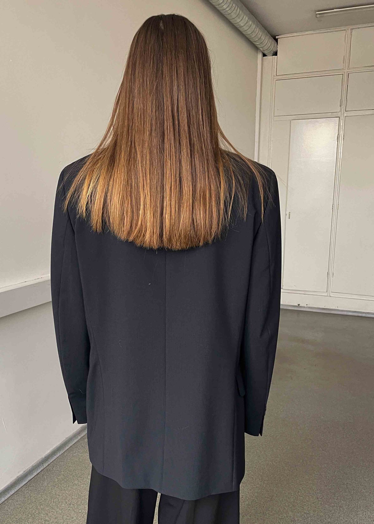 Vintage Navy Blue Suede Oversized Blazer