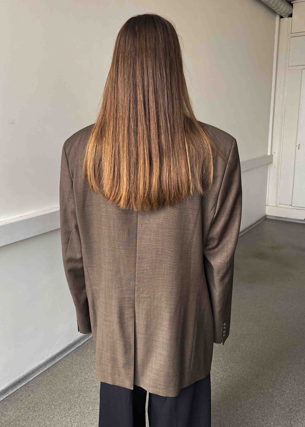 Vintage Khaki Brown Oversized 100% WOOL Blazer