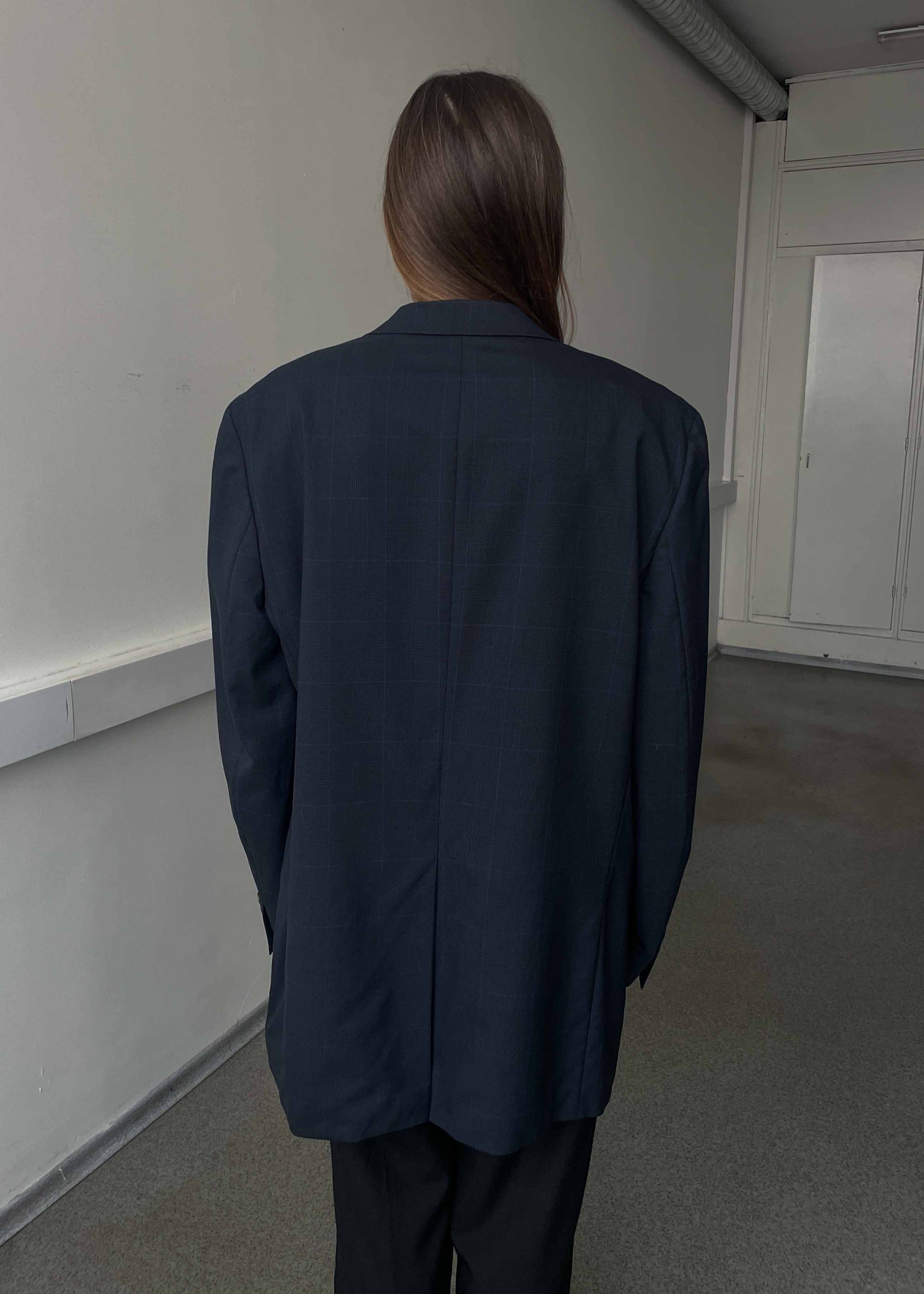 Vintage Blue Checked Oversized Blazer Chaps by RALPH LAUREN