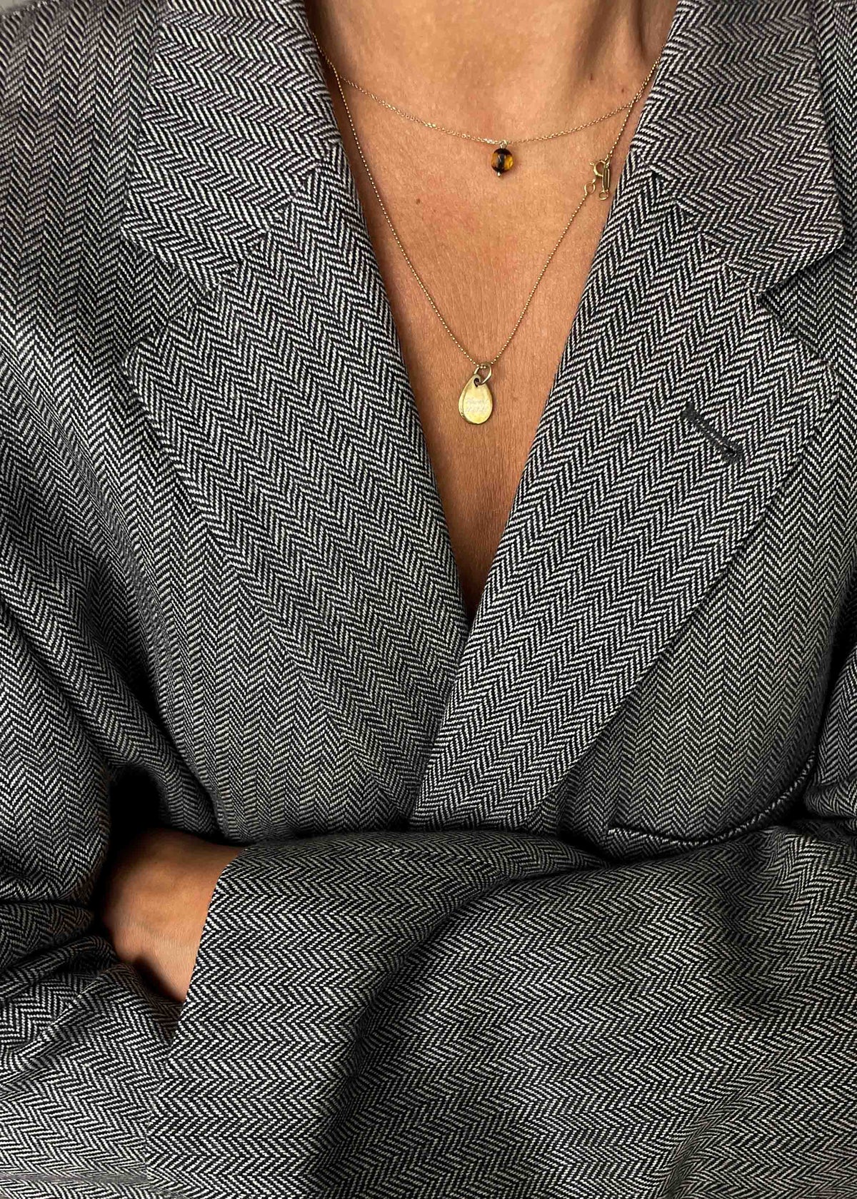 Vintage Black & White Herringbone Print Oversized 100% WOOL Blazer
