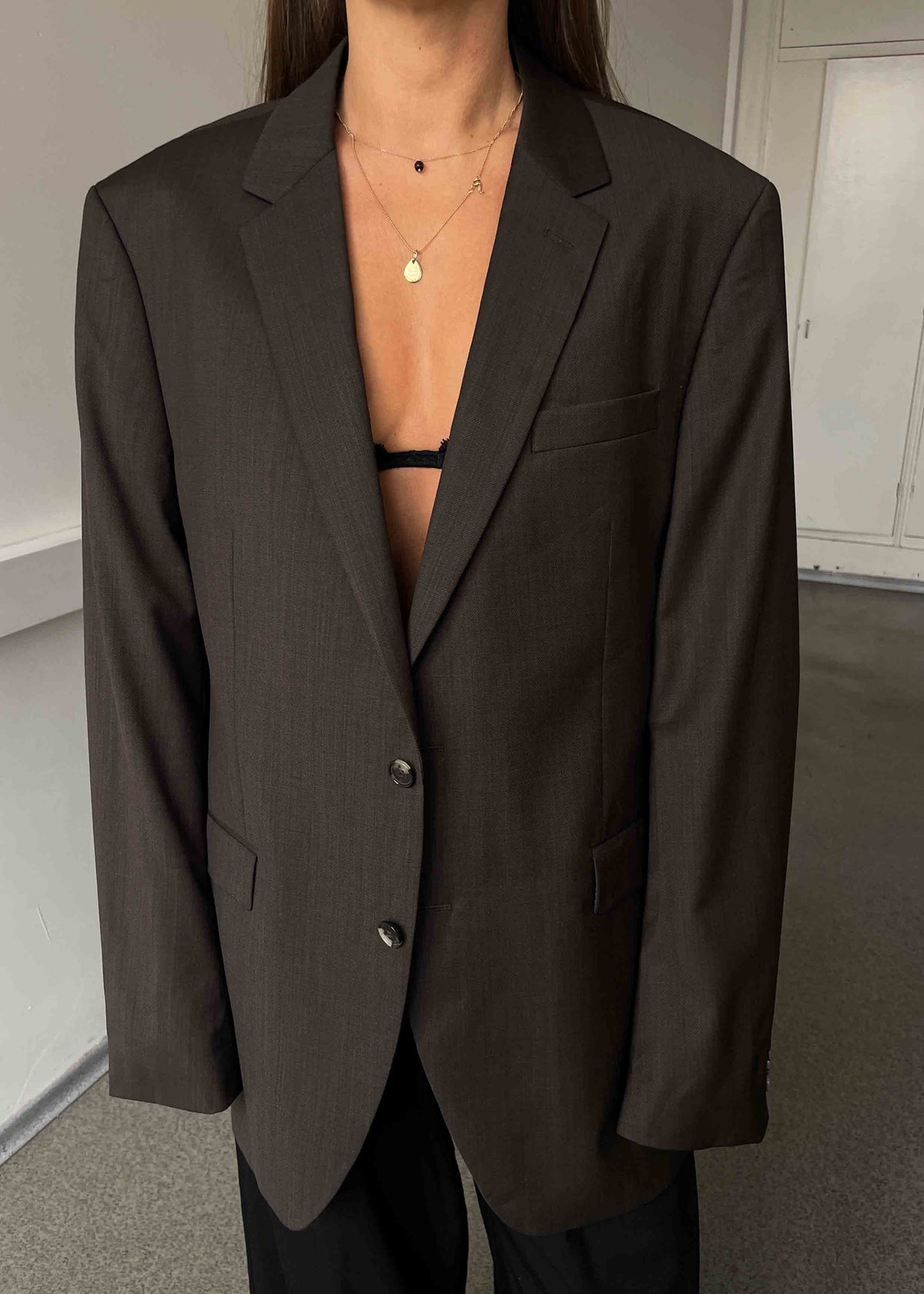 Vintage Brown Oversized Blazer