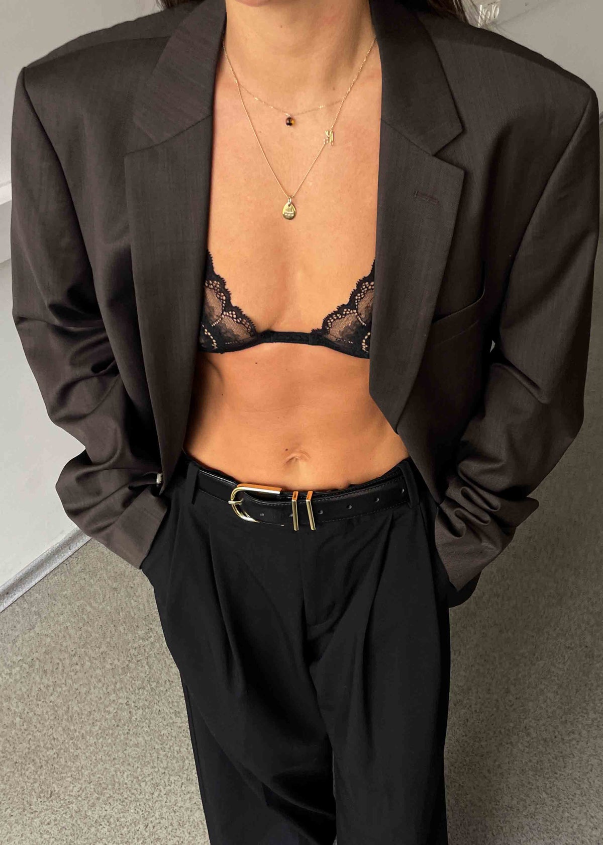 Vintage Brown Oversized Blazer