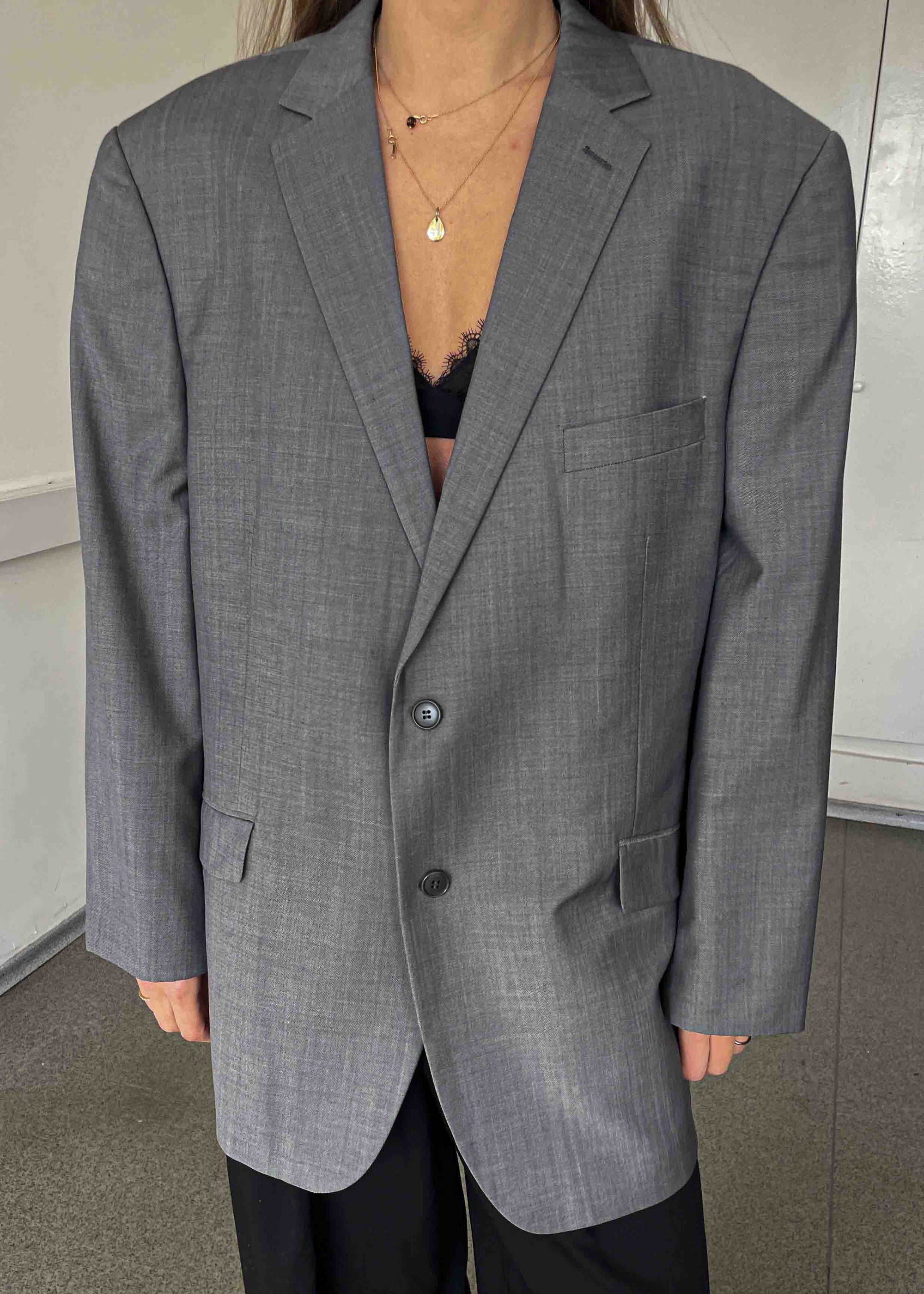 Vintage Grey Oversized Blazer