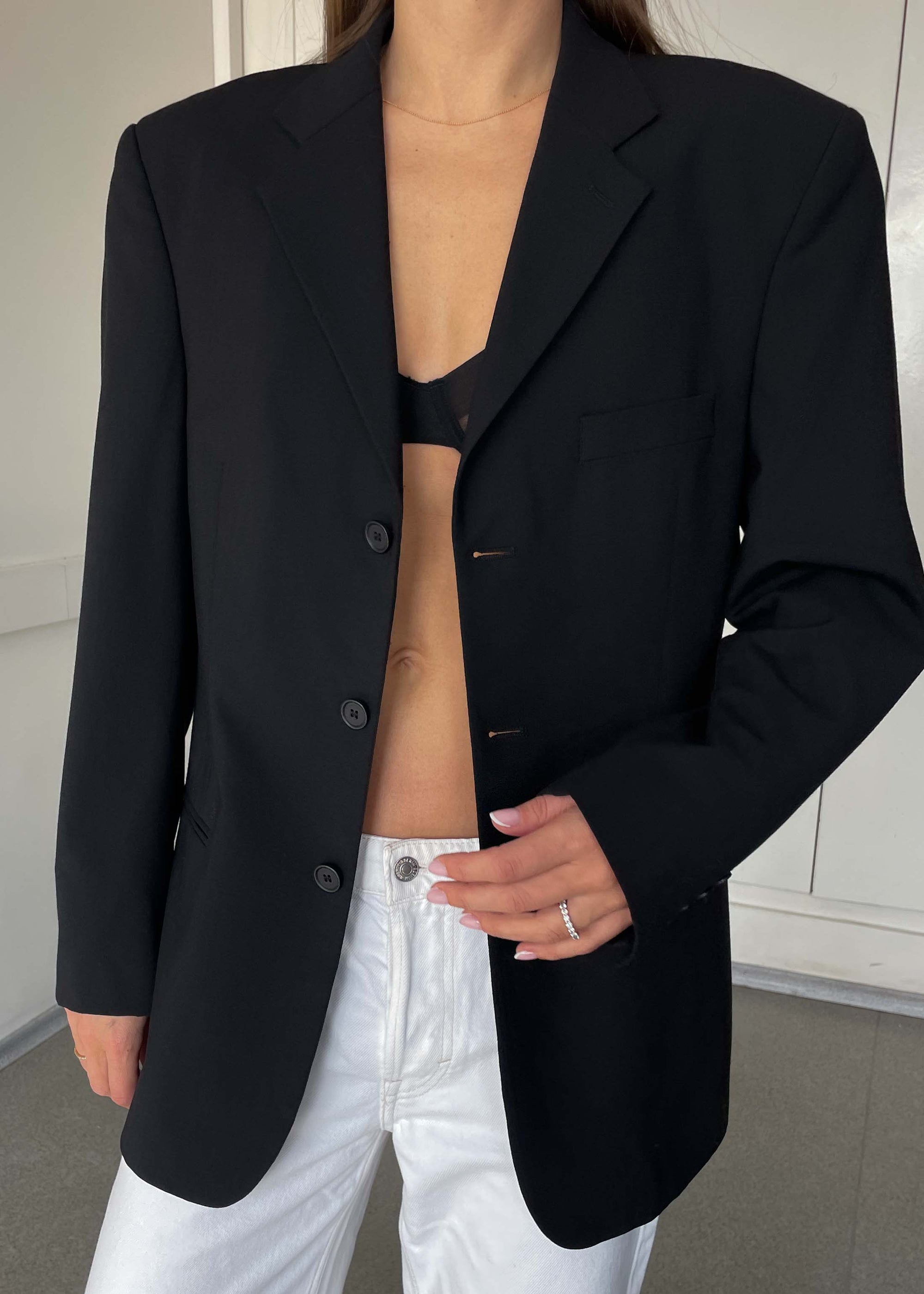 Vintage Black Oversized Blazer by BATISTINI